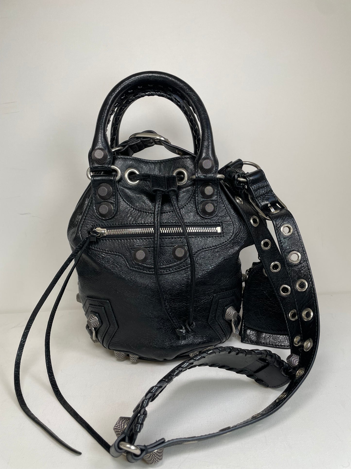Preloved Balenciaga Agneau Arena Le Cagole Bucket Bag, Small