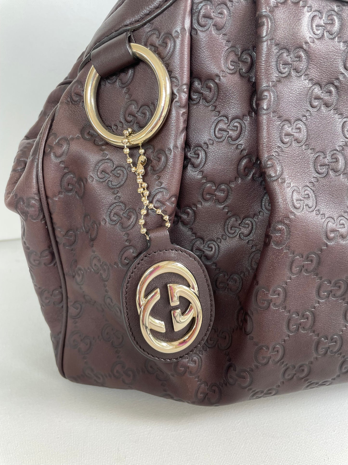 Preloved Gucci Sukey Monogram Guccissima Shoulder Bag, Medium