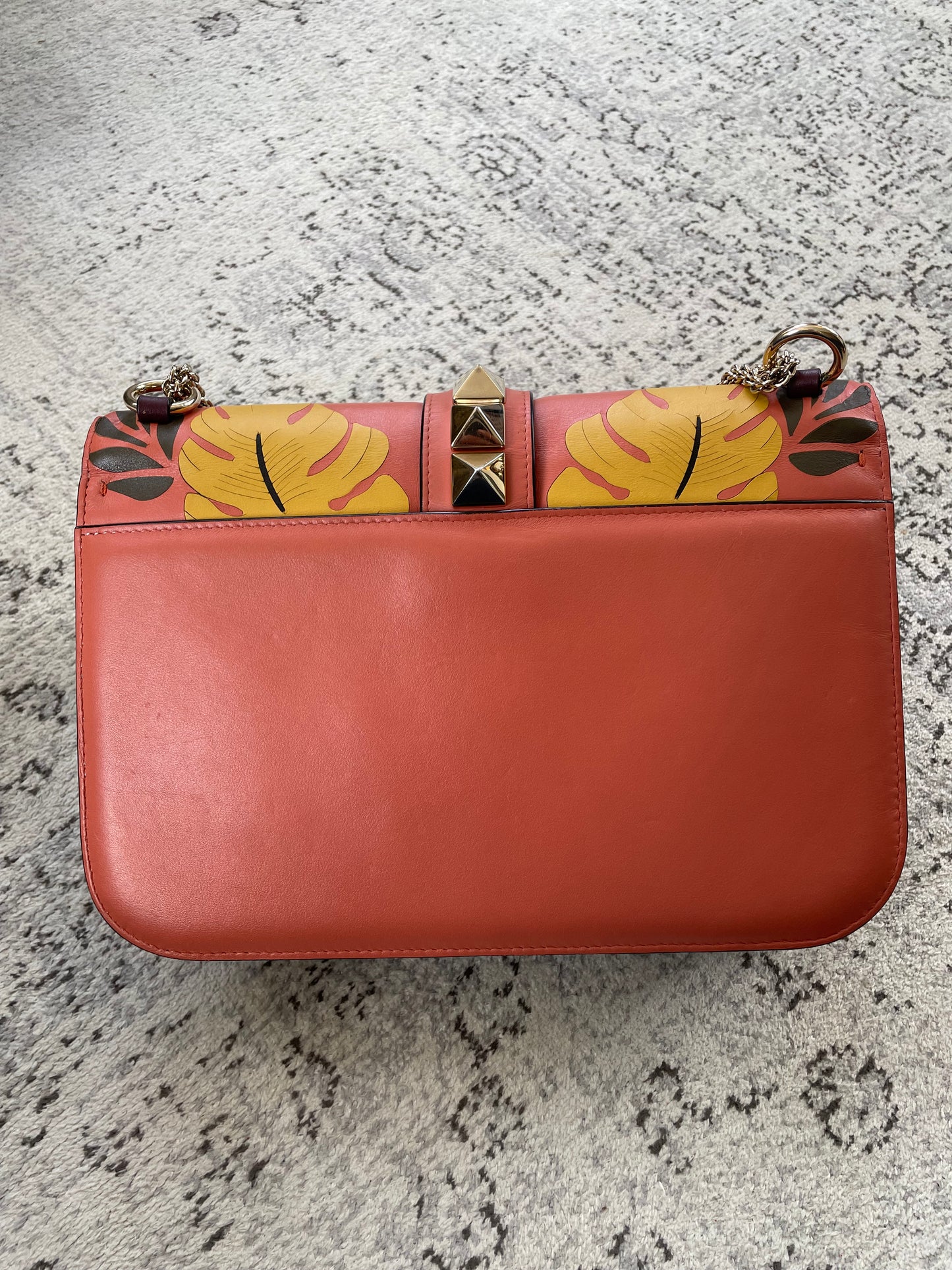 Preloved Valentino Garavani, Vitello Floral Glam Lock Rockstud Flap bag, Medium