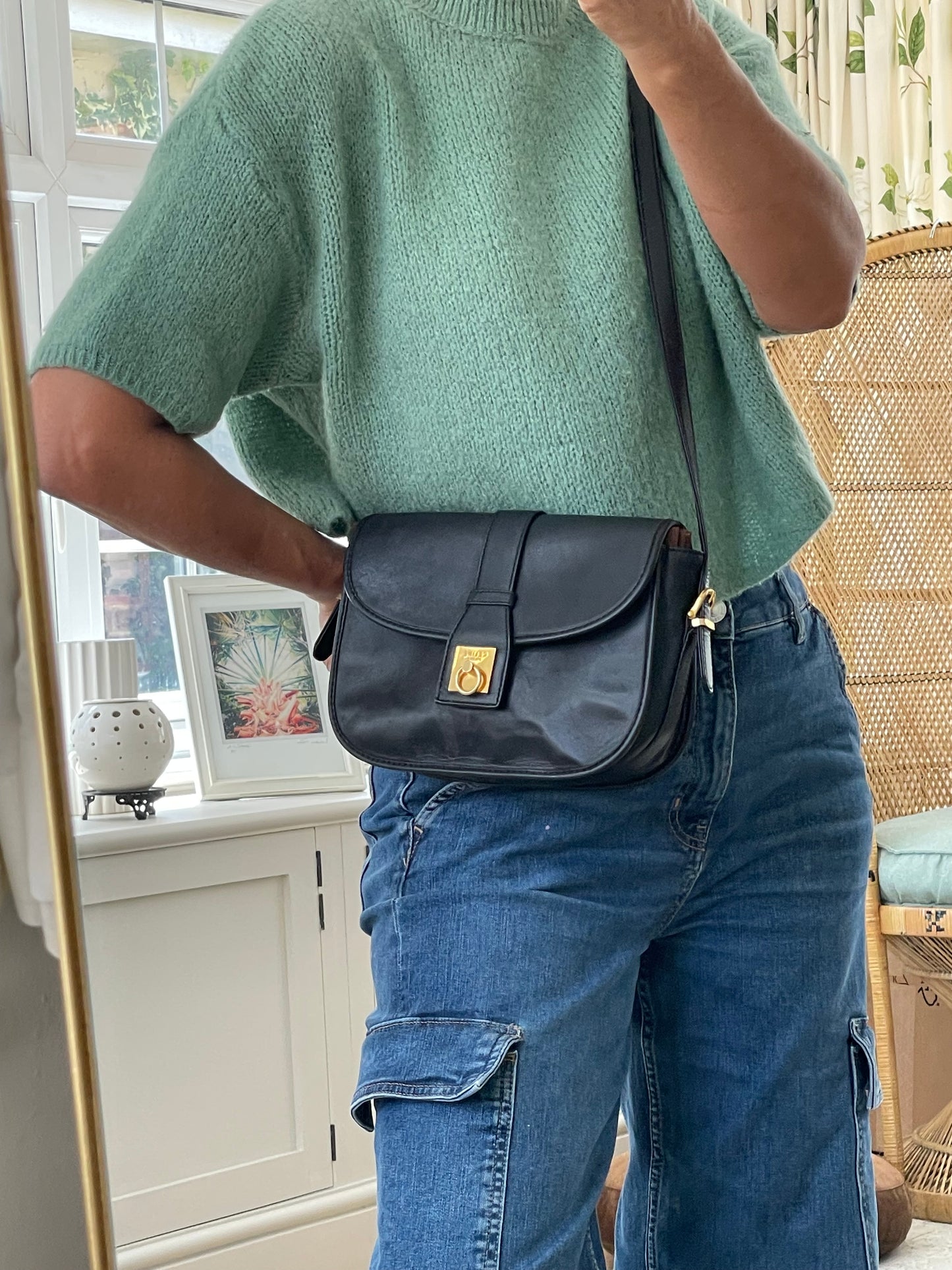 Preloved Celine Lock Shoulder Bag, Vintage