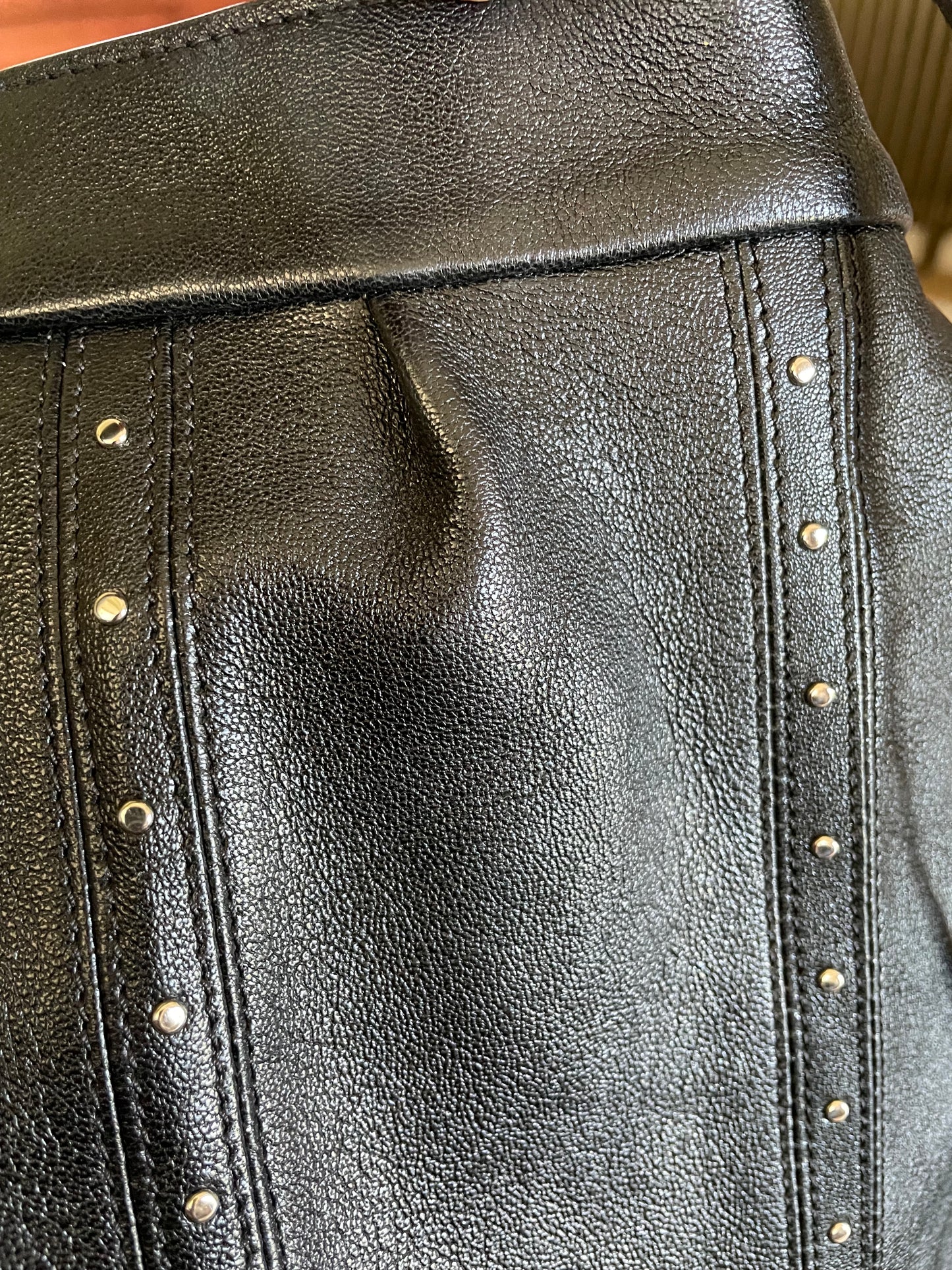 Preloved Celine Studded Shoulder Bucket Bag