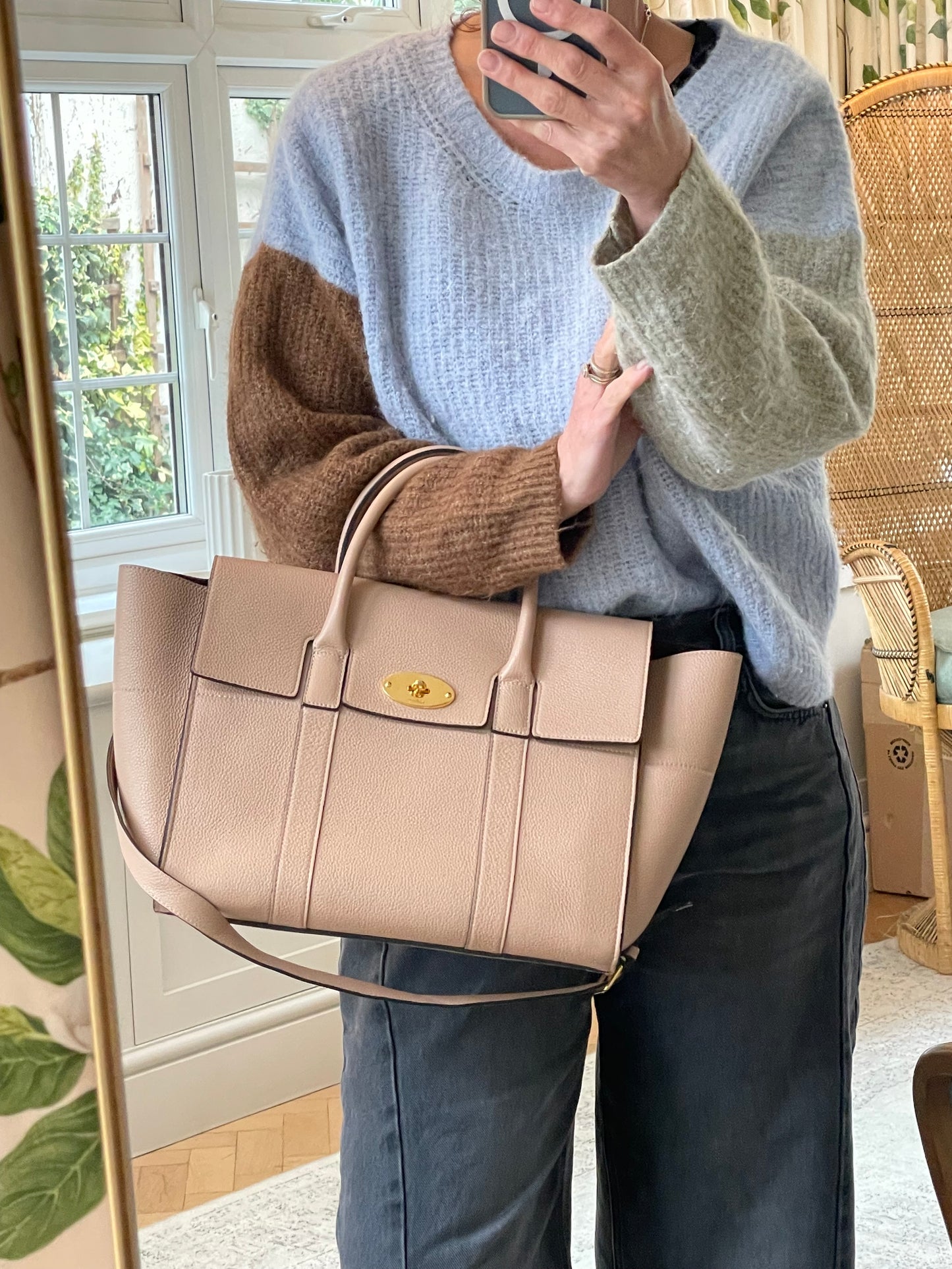 Preloved Mulberry Bayswater Tote Bag with Long Strap