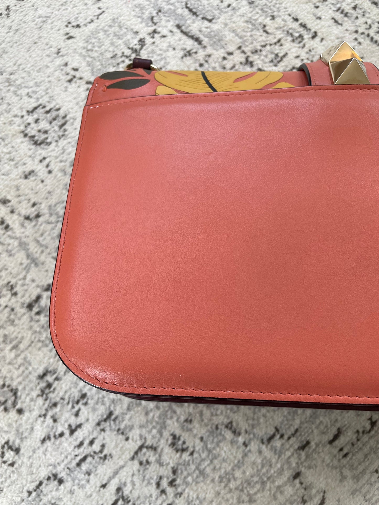 Preloved Valentino Garavani, Vitello Floral Glam Lock Rockstud Flap bag, Medium