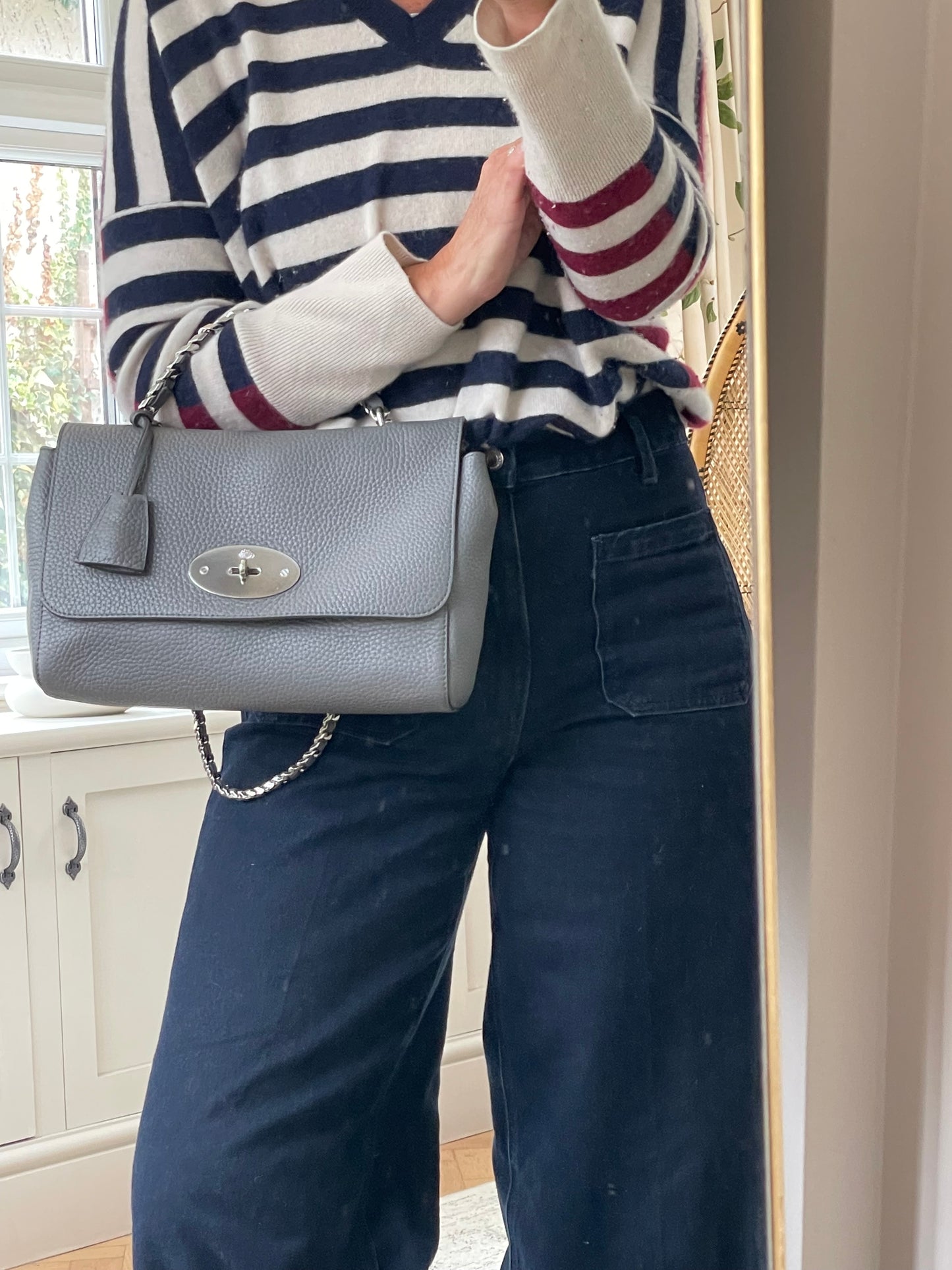 Preloved Mulberry Lily Top Handle Shoulder Bag