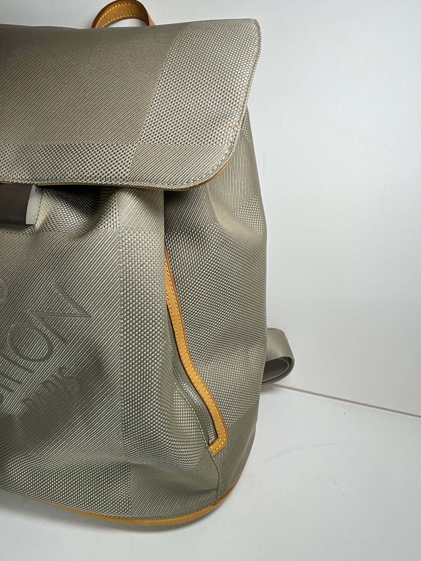 Preloved Louis Vuitton Pioneer Backpack in Damier Jean Canvas and Sable Silvertone Hardware