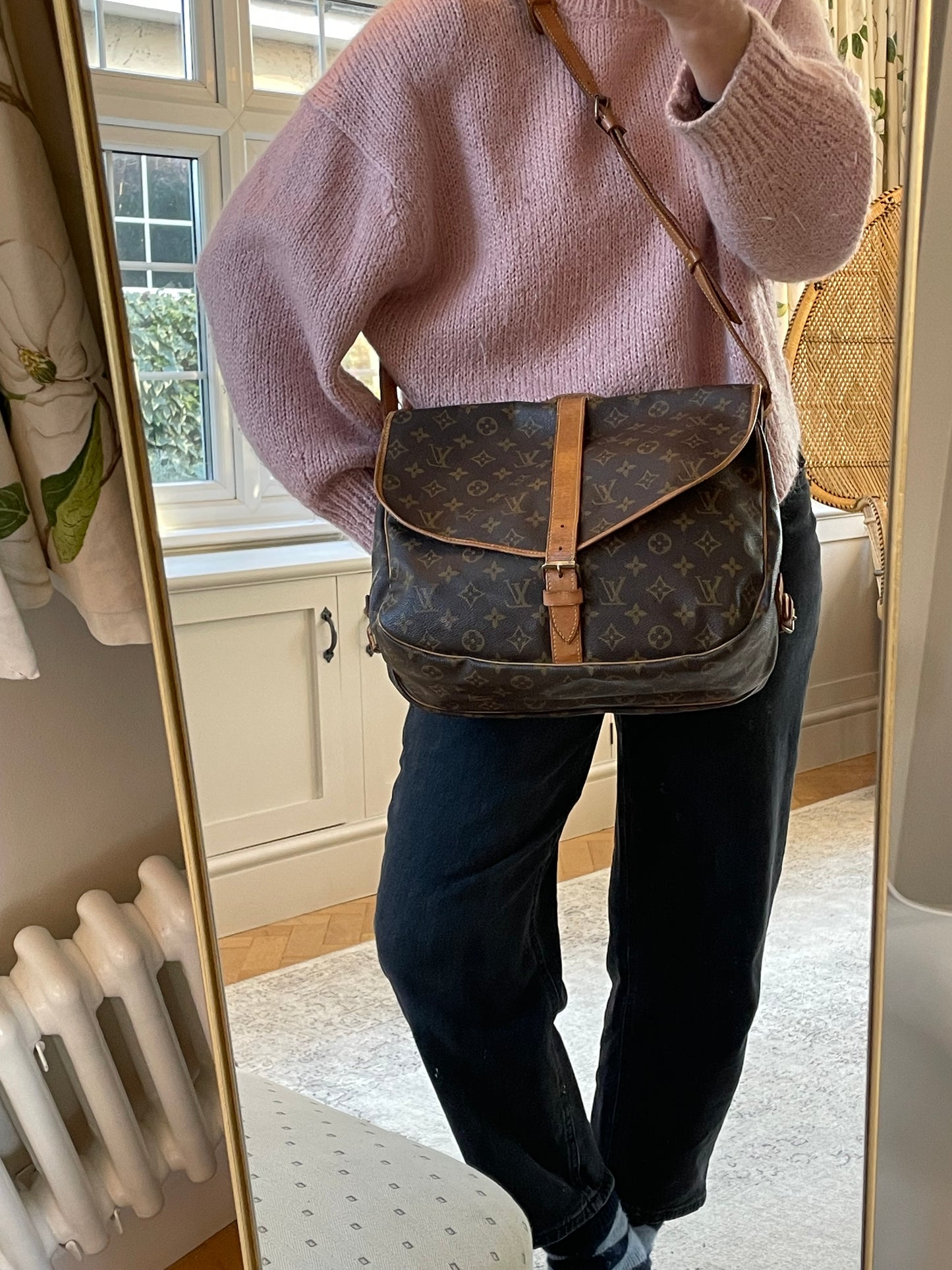 Preloved Vintage Louis Vuitton Saumur 35 Messenger Bag, large