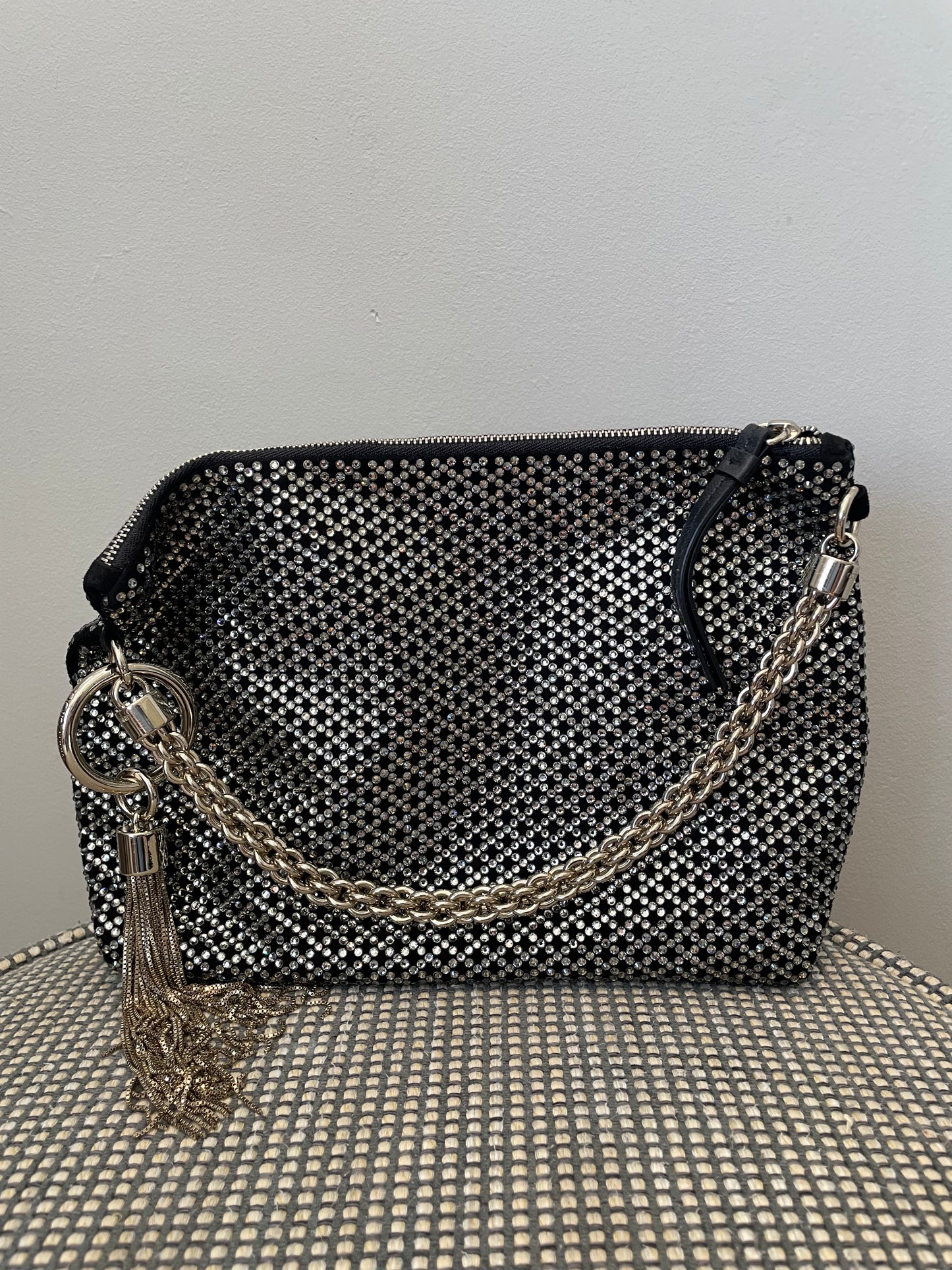 Preloved Jimmy Choo Sequin studded Crystal Tassel Callie Clutch