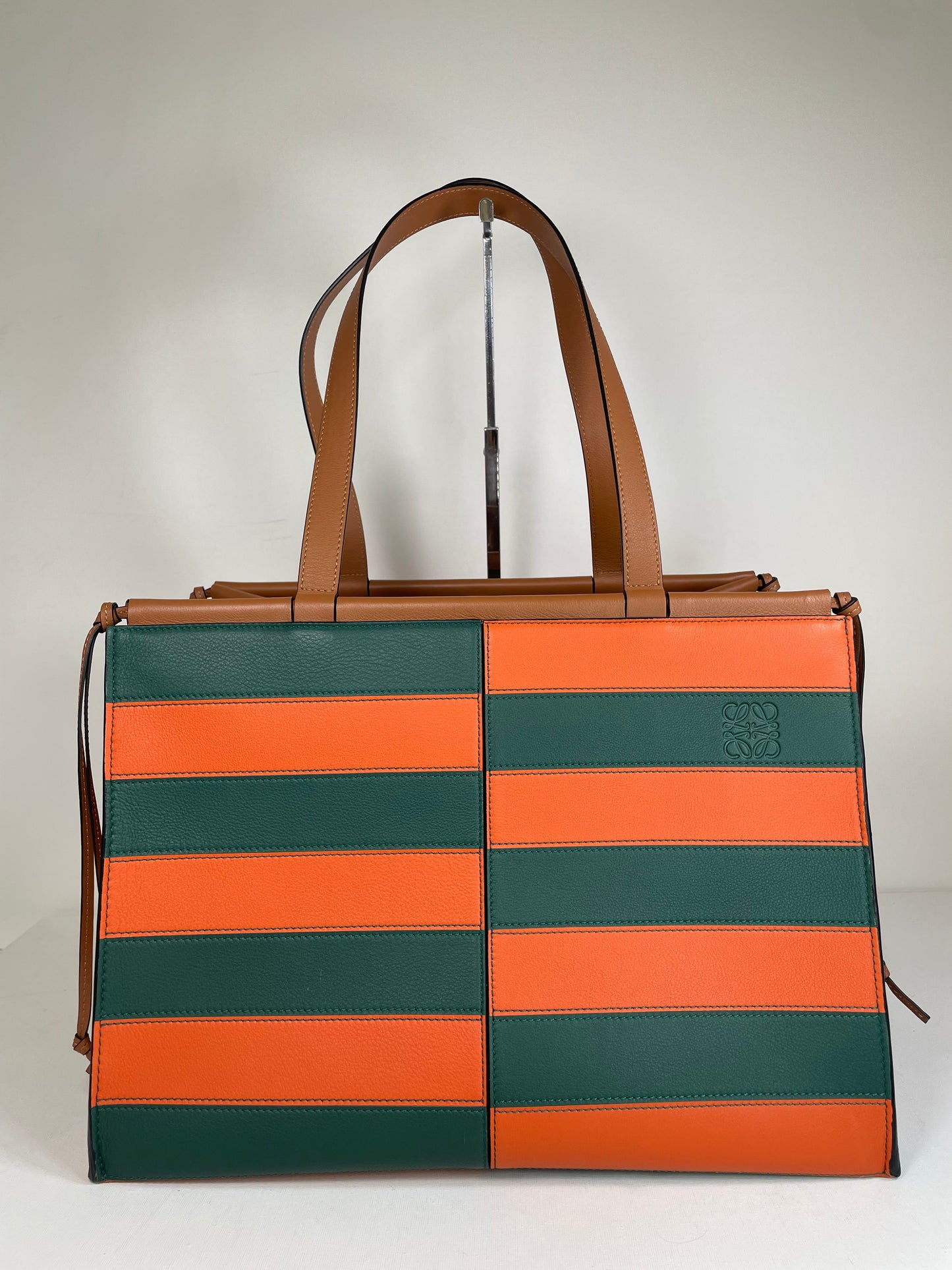Preloved Loewe Striped Cushion Shopping Tote Bag, Large