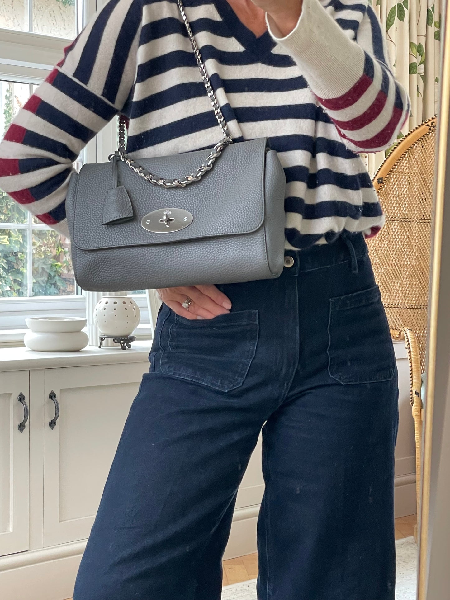 Preloved Mulberry Lily Top Handle Shoulder Bag