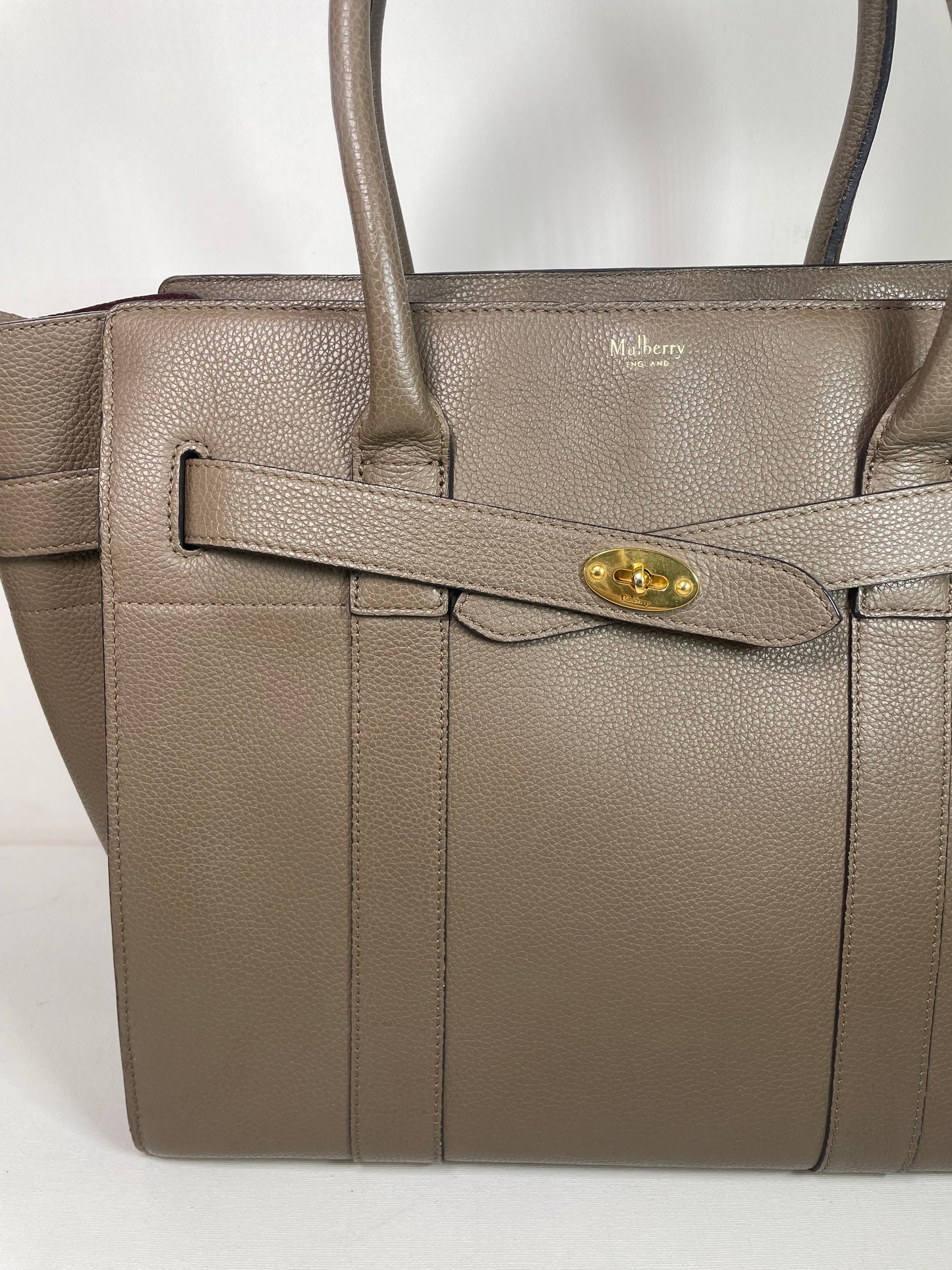 Preloved Mulberry Classic Grain Zipped Bayswater Bag, Large