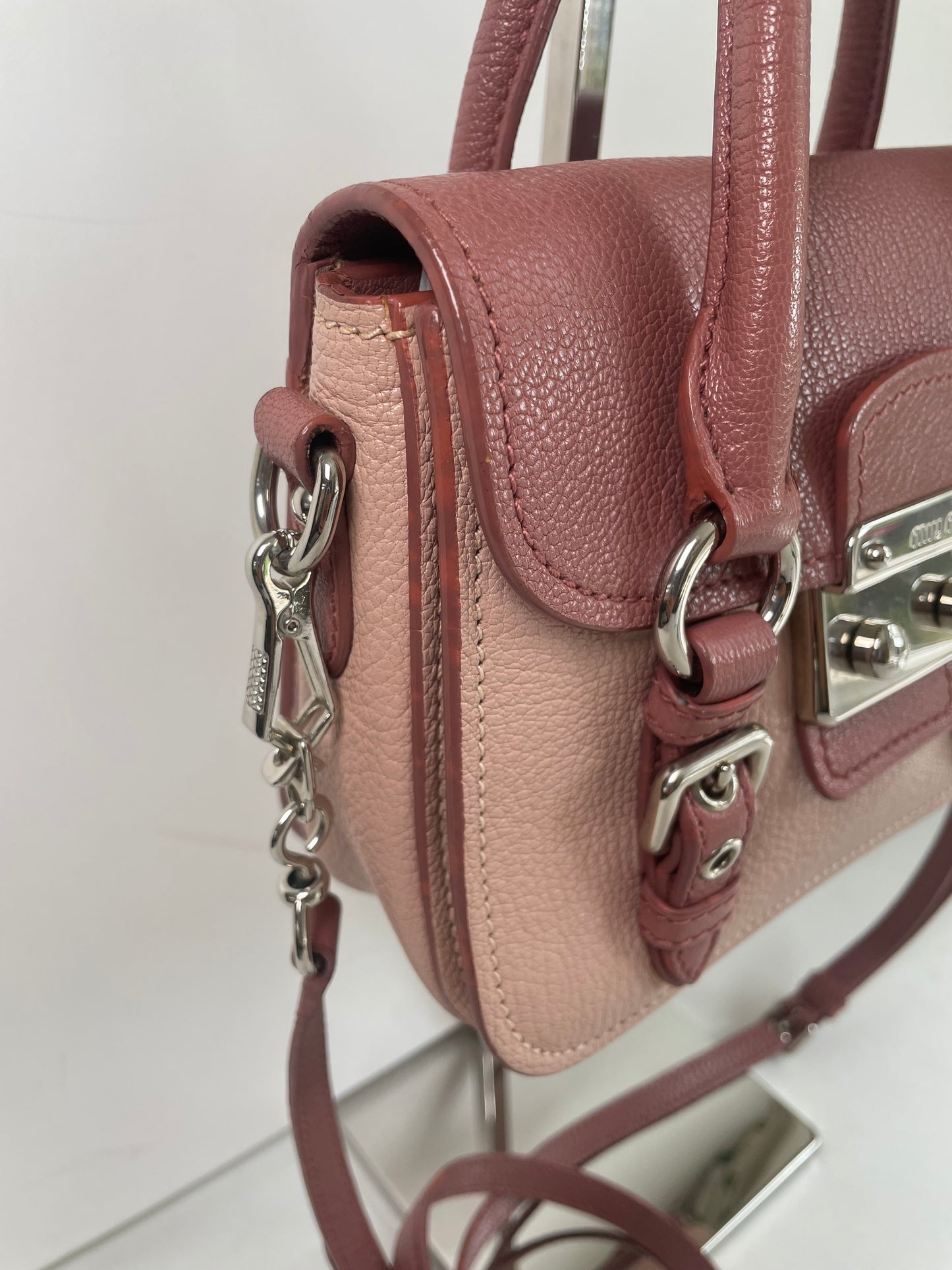 Preloved Miu Miu Madras Lock Crossbody Bag
