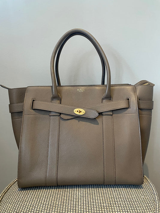 Preloved Mulberry Classic Grain Zipped Bayswater Bag, Large