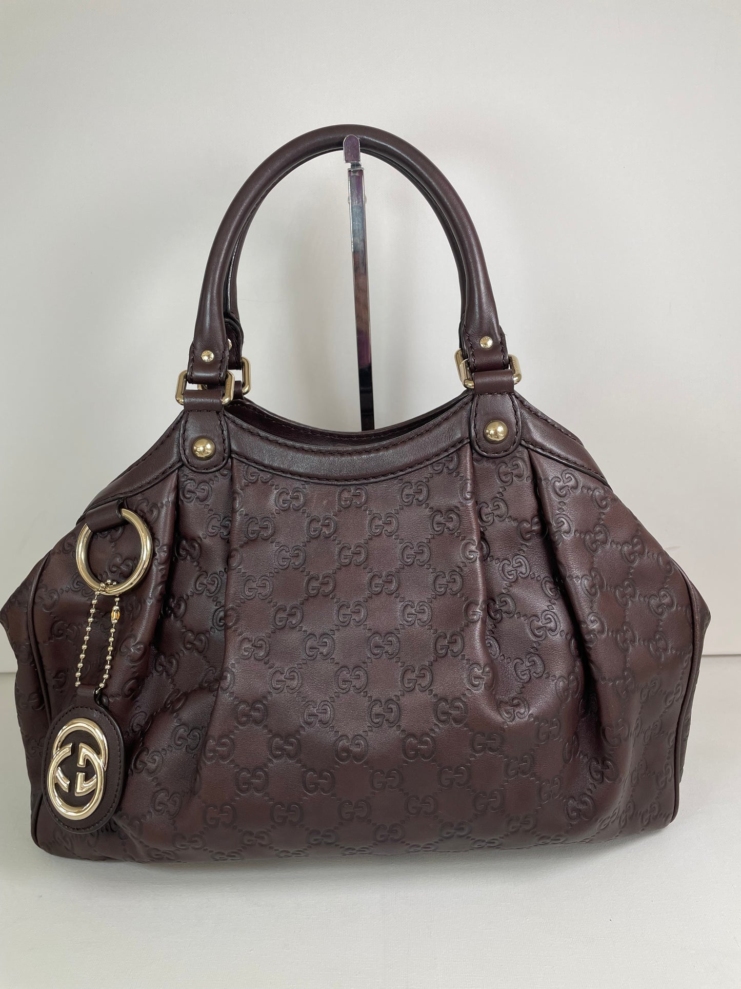 Preloved Gucci Sukey Monogram Guccissima Shoulder Bag, Medium