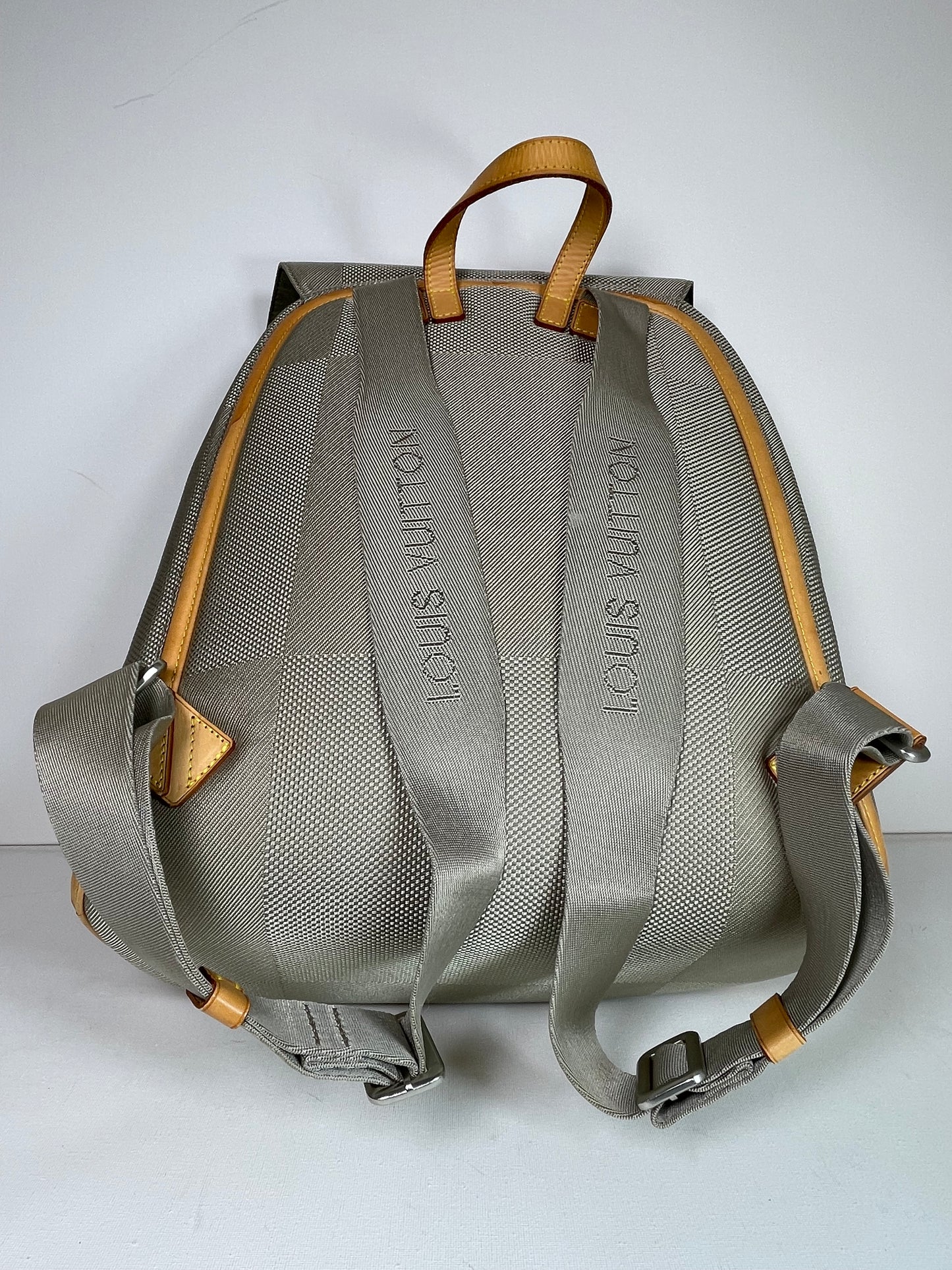 Preloved Louis Vuitton Pioneer Backpack in Damier Jean Canvas and Sable Silvertone Hardware