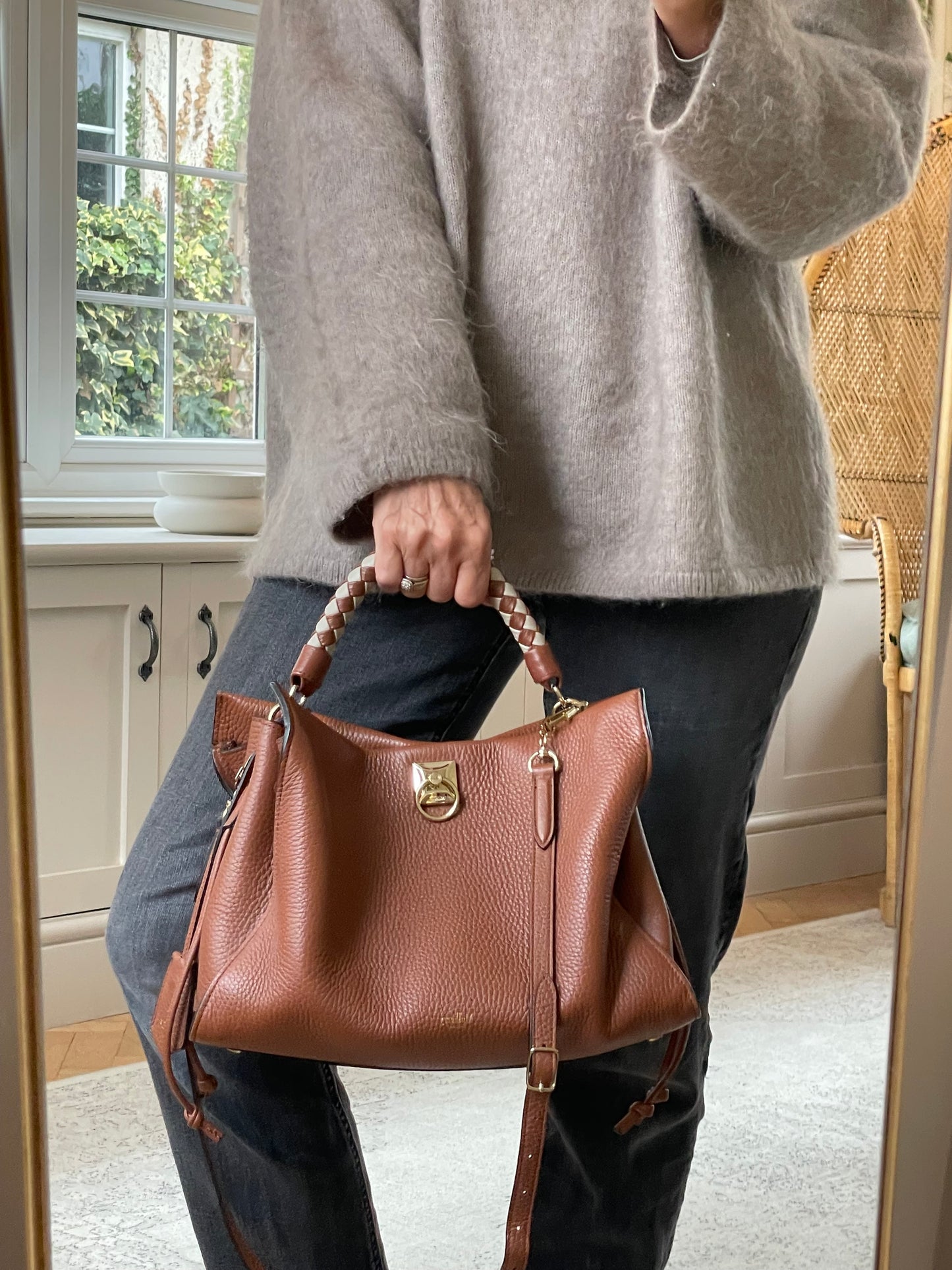 Preloved Mulberry Iris Top Handle Tote Bag, Large