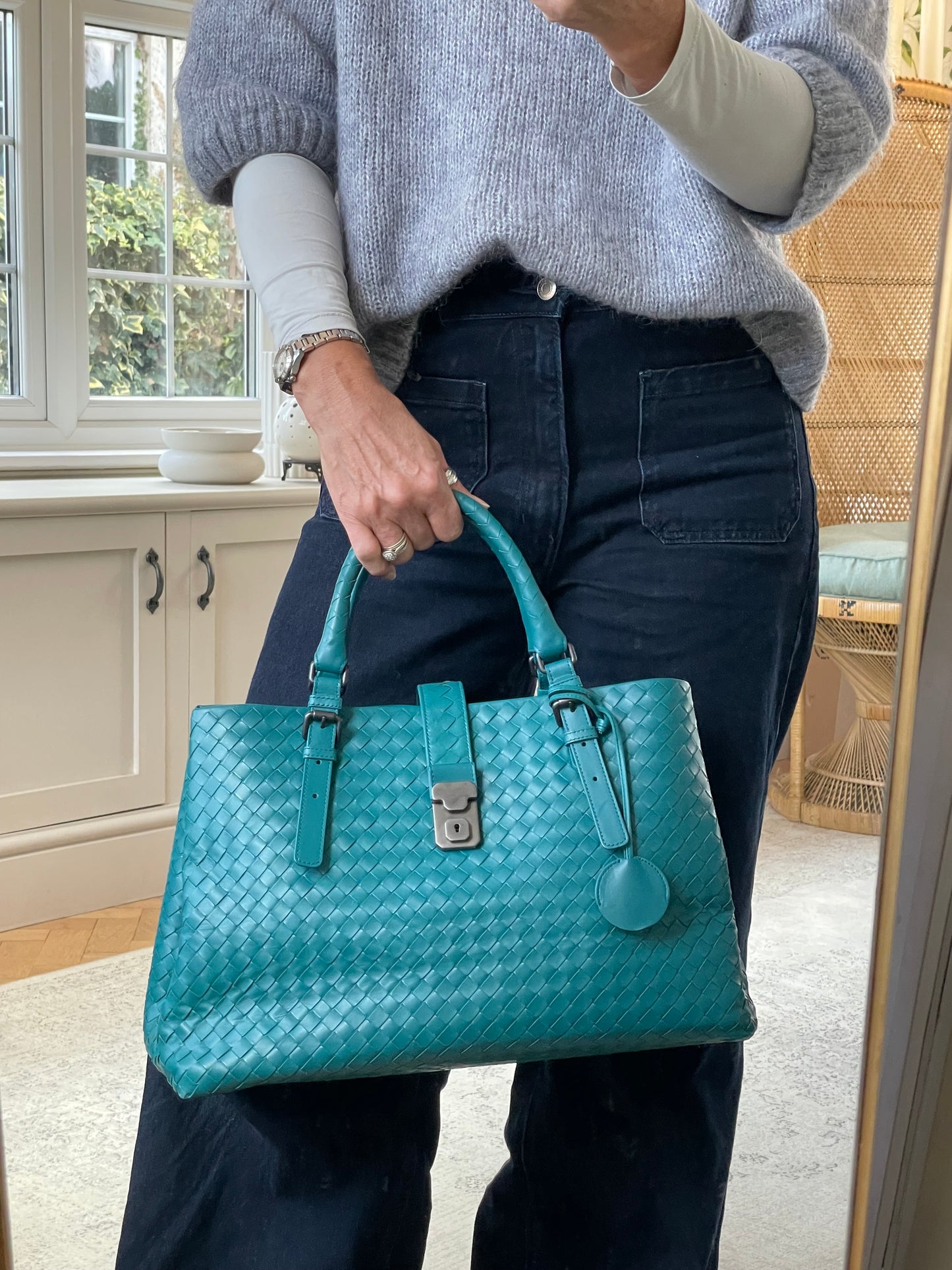 Preloved Bottega Veneta Roma Tote Bag, Large