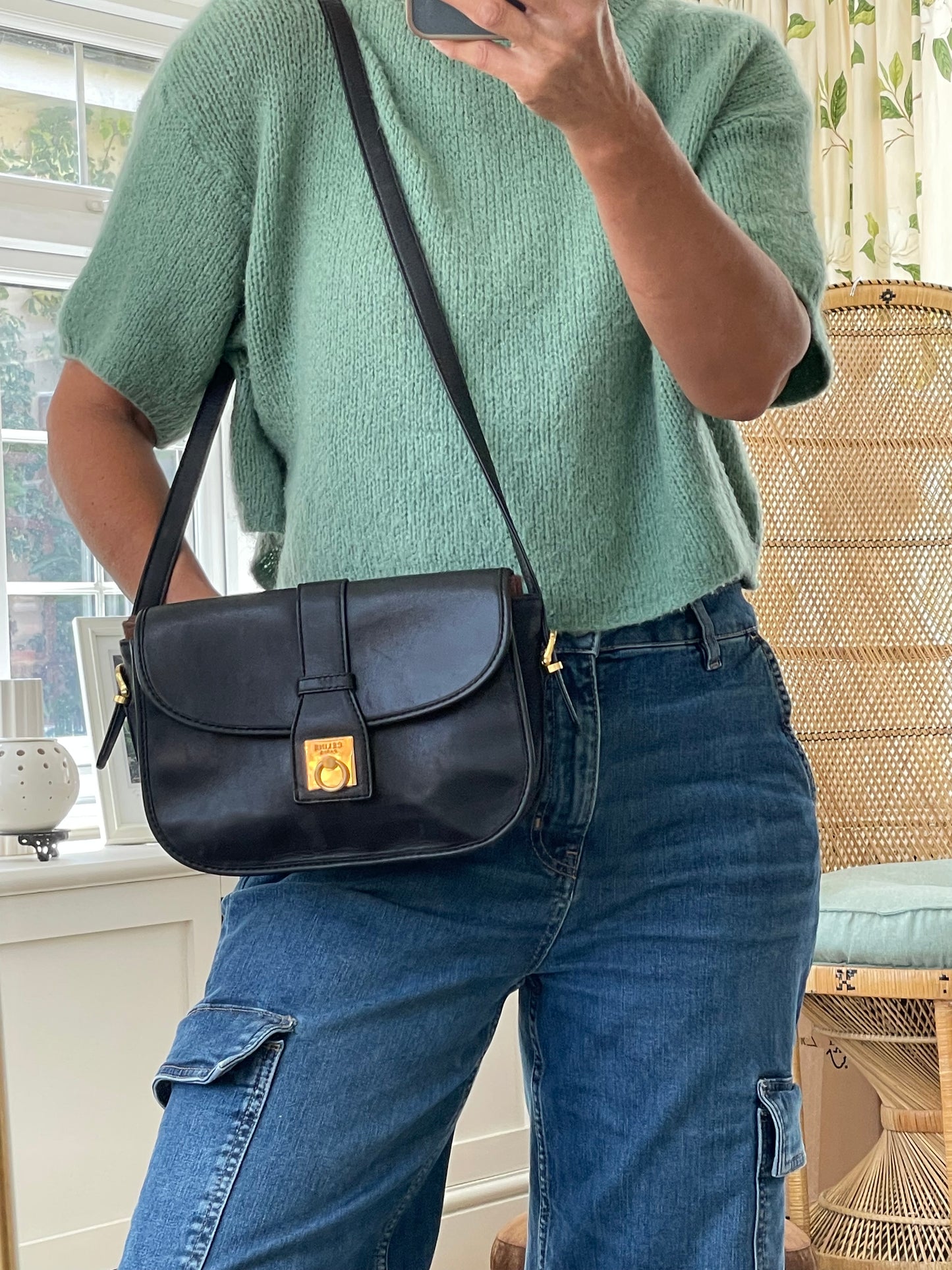 Preloved Celine Lock Shoulder Bag, Vintage
