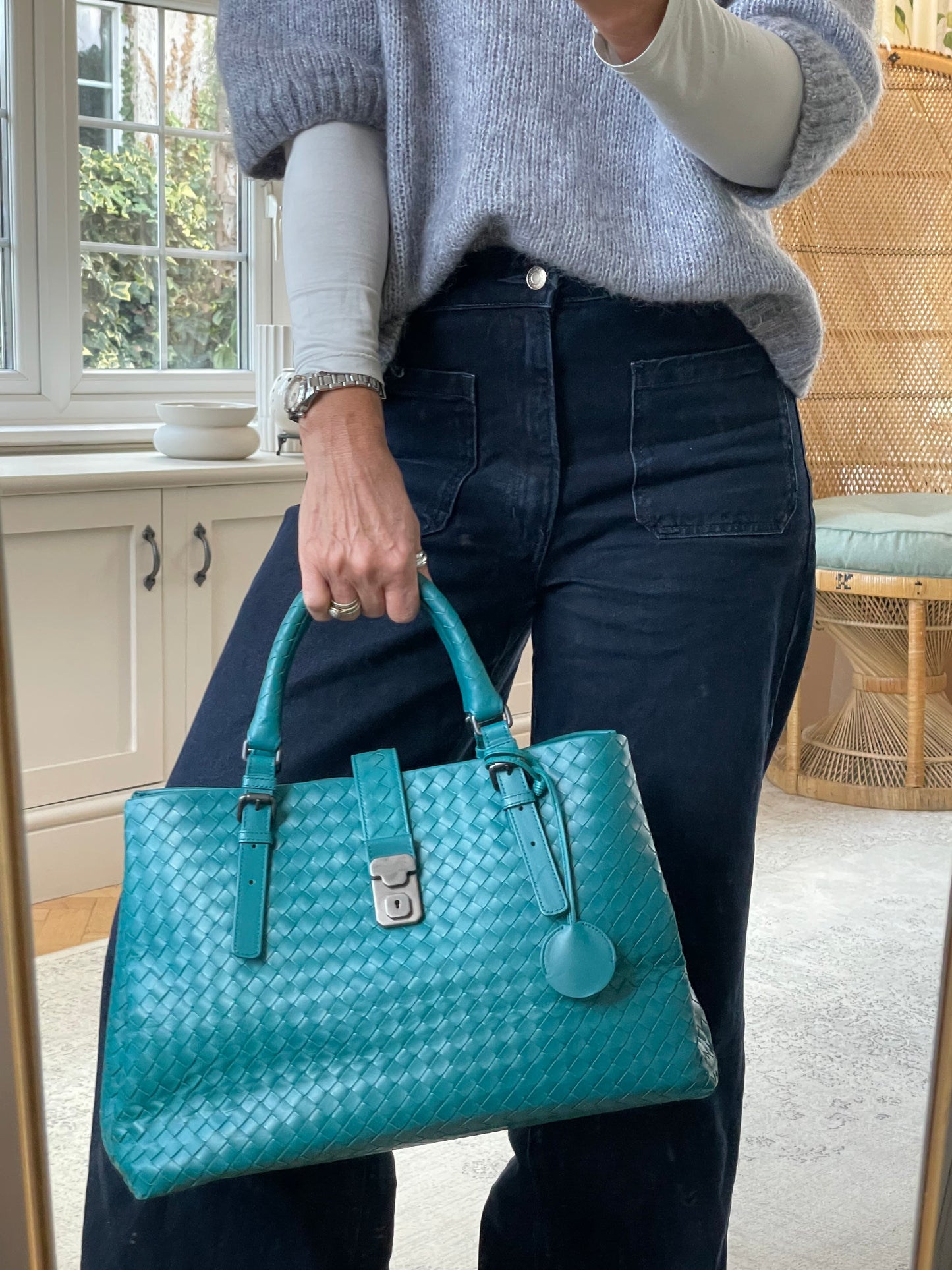Preloved Bottega Veneta Roma Tote Bag, Large