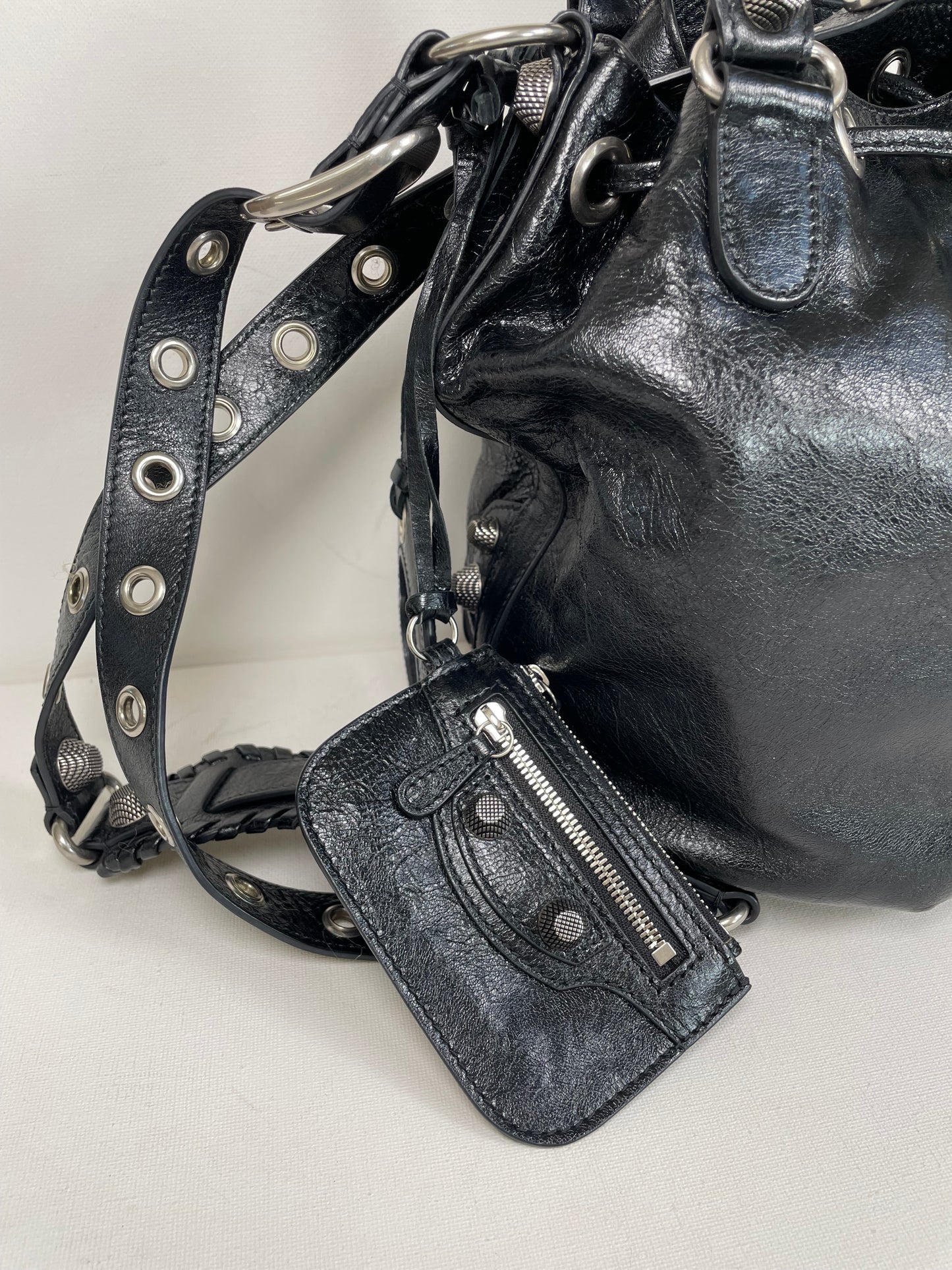 Preloved Balenciaga Agneau Arena Le Cagole Bucket Bag, Small