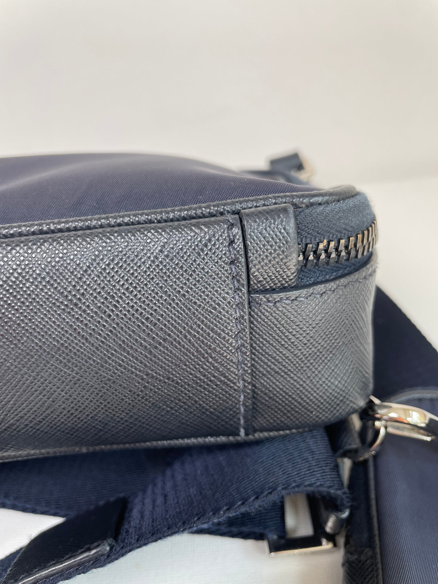 Preloved Prada Re-Nylon and Saffiano leather crossbody camera bag