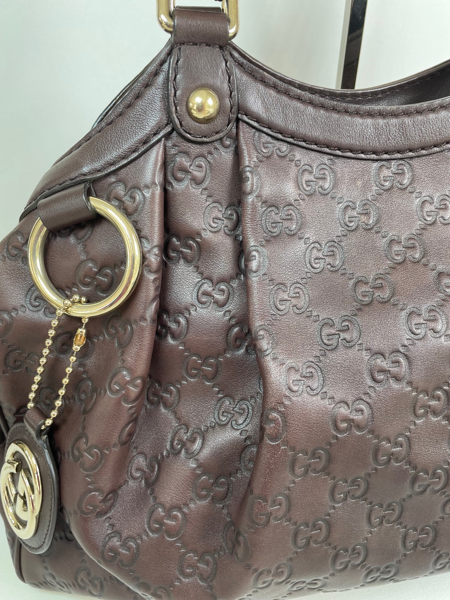 Preloved Gucci Sukey Monogram Guccissima Shoulder Bag, Medium