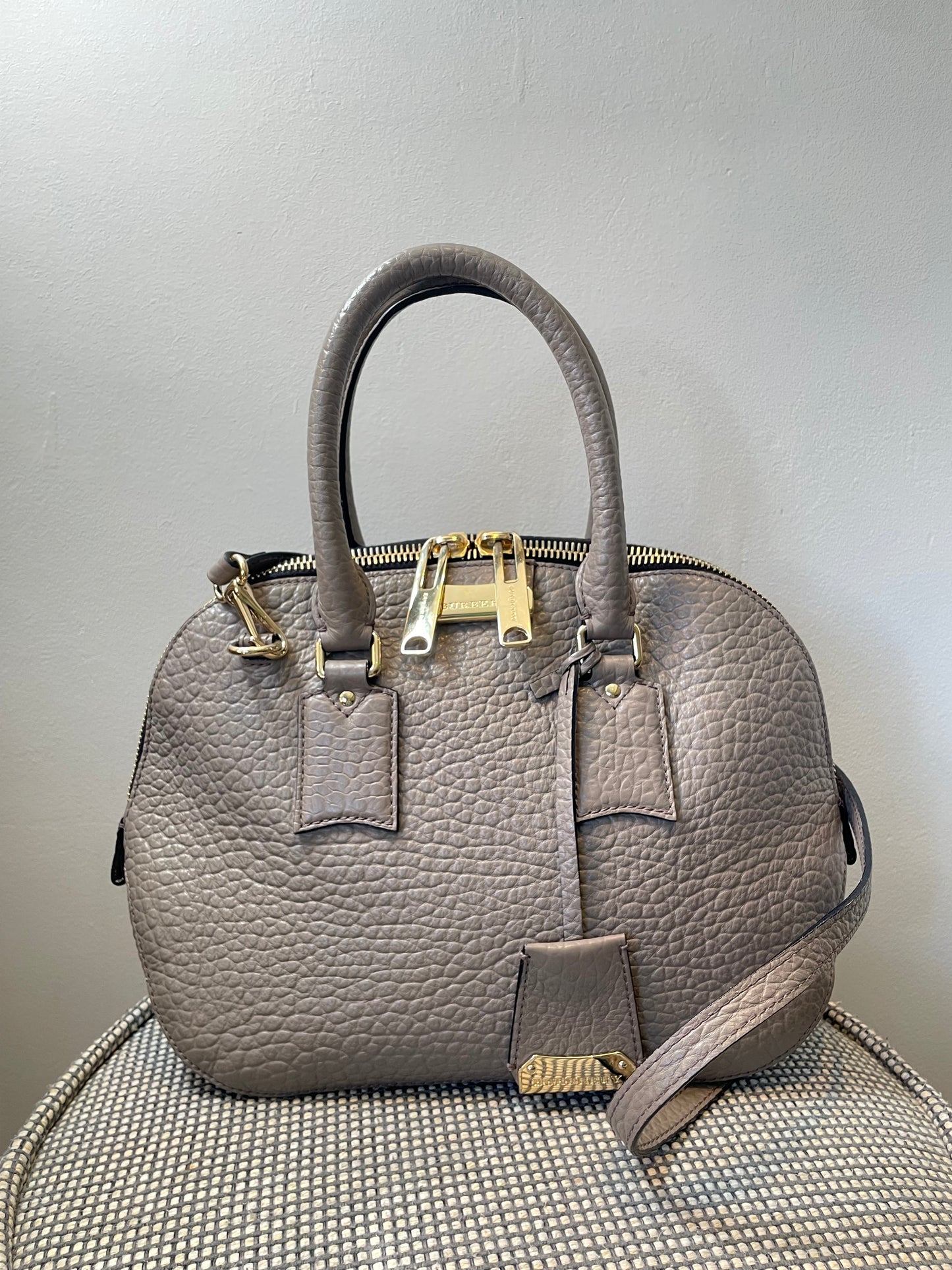 Preloved Burberry Orchard Tote Bag with Long Strap, Medium