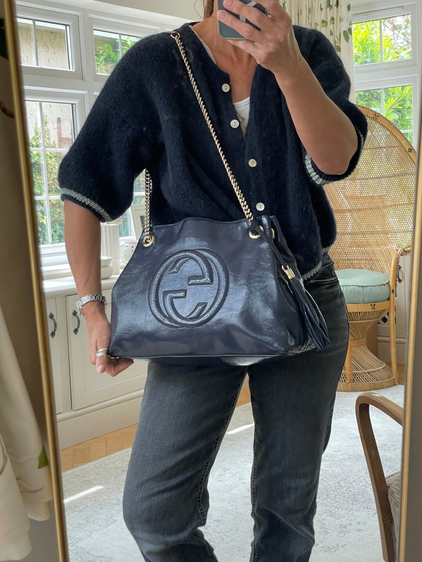 Preloved Gucci Soho Chain Shoulder Tote Bag, Medium