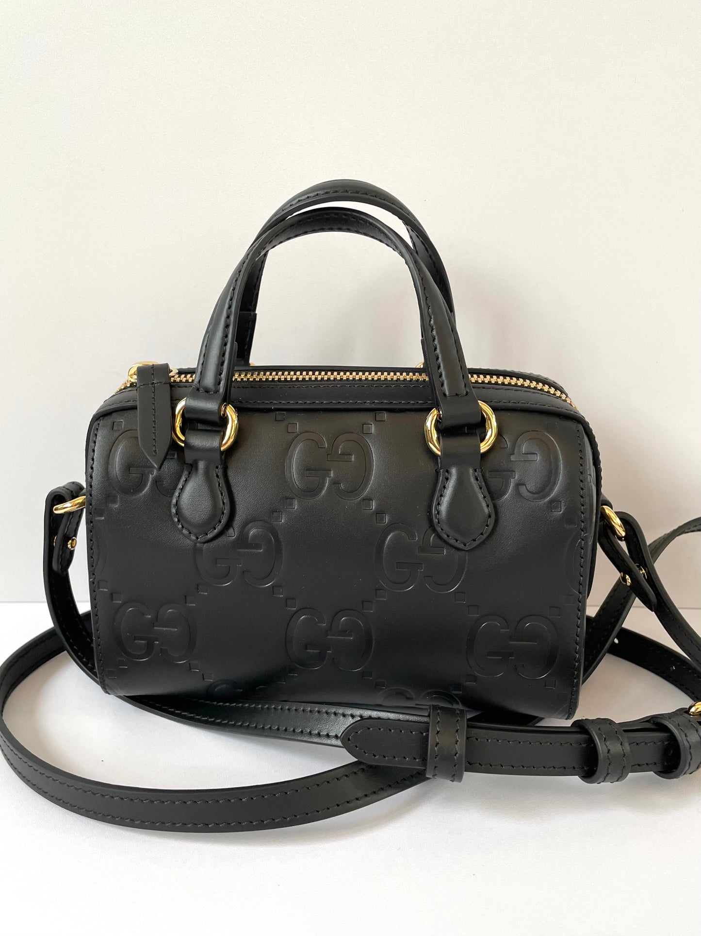 Preloved Gucci Boston Bag Crossbody Bag, Super Mini