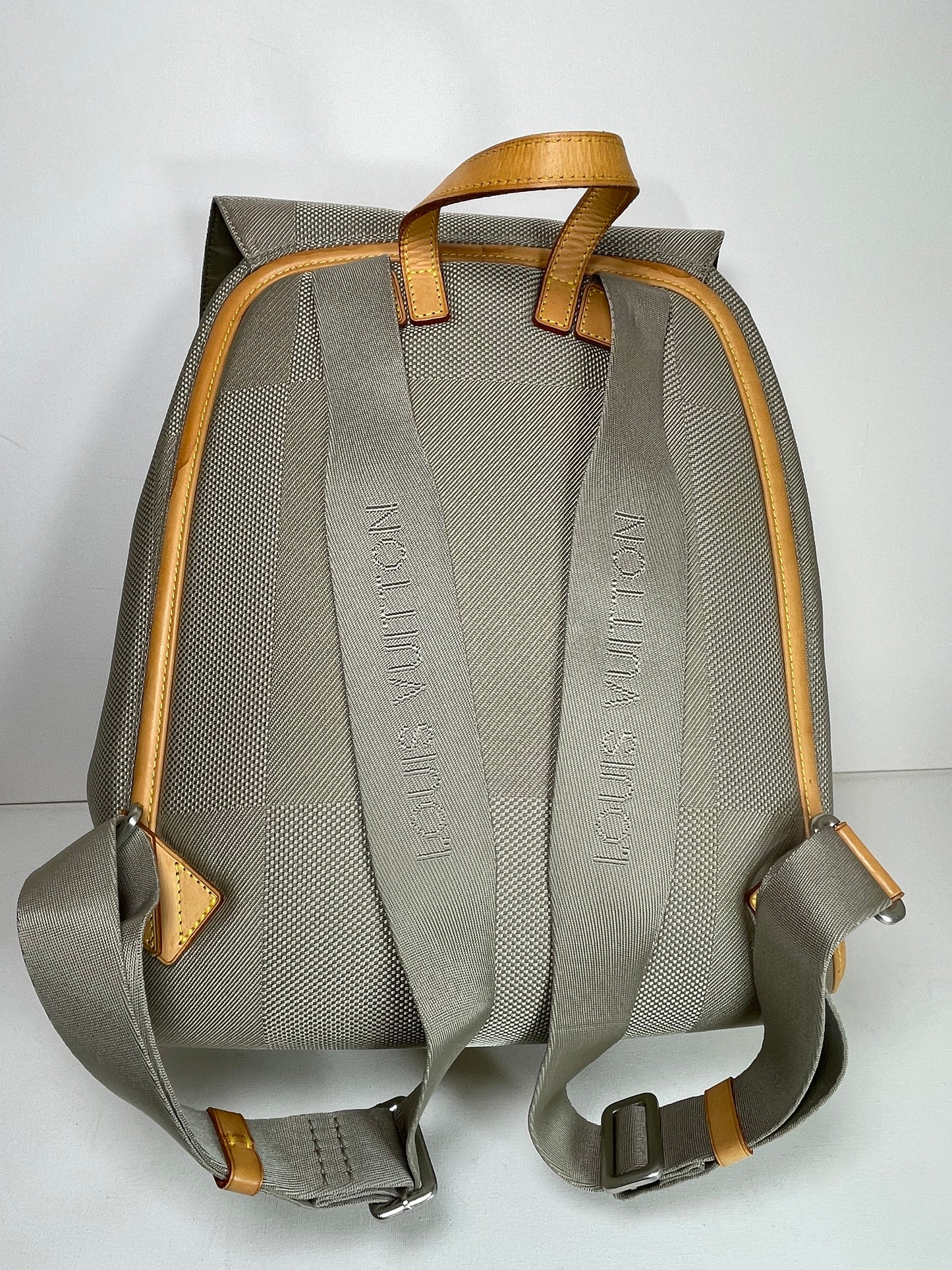 Preloved Louis Vuitton Pioneer Backpack in Damier Jean Canvas and Sable Silvertone Hardware