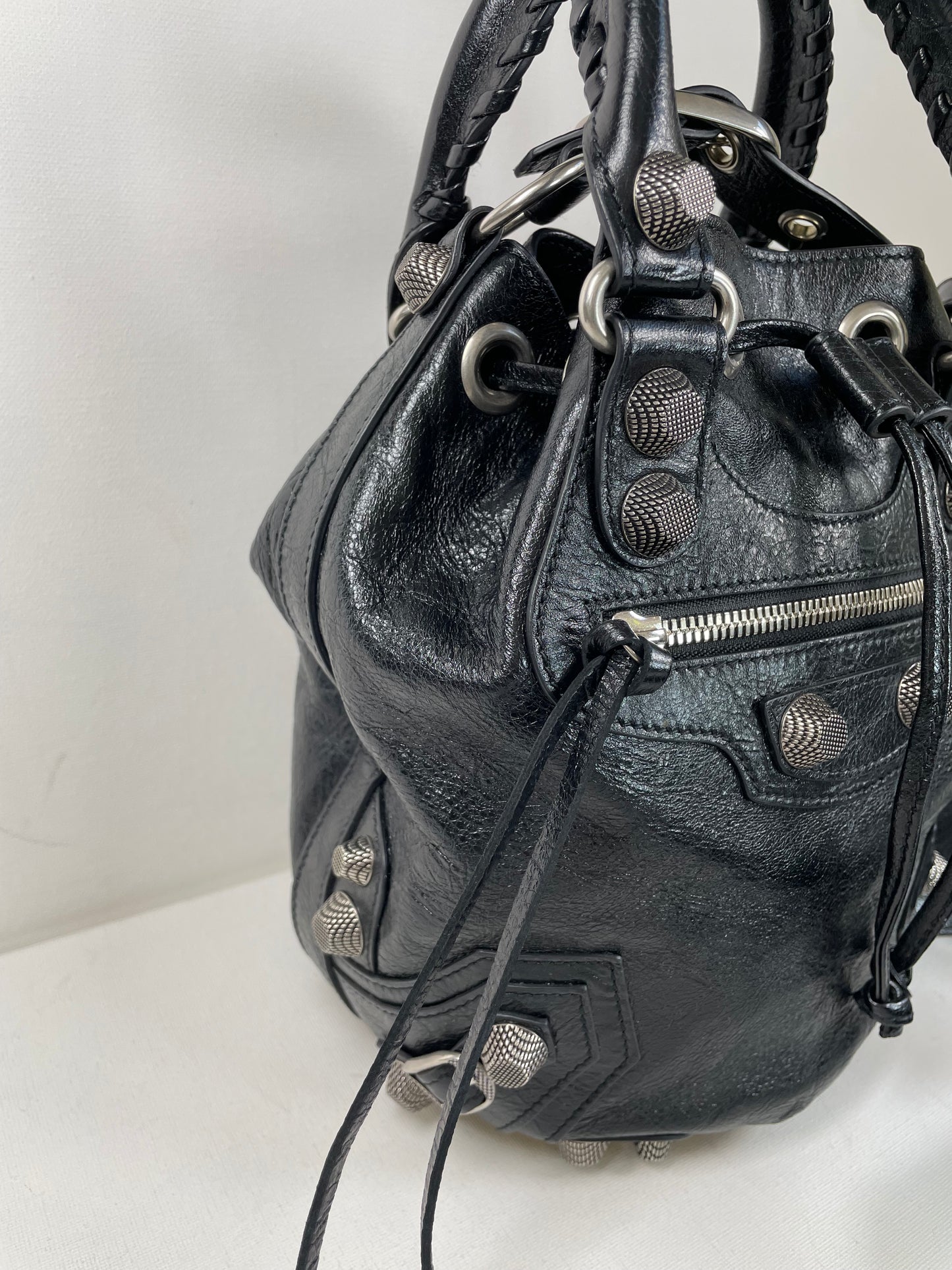 Preloved Balenciaga Agneau Arena Le Cagole Bucket Bag, Small