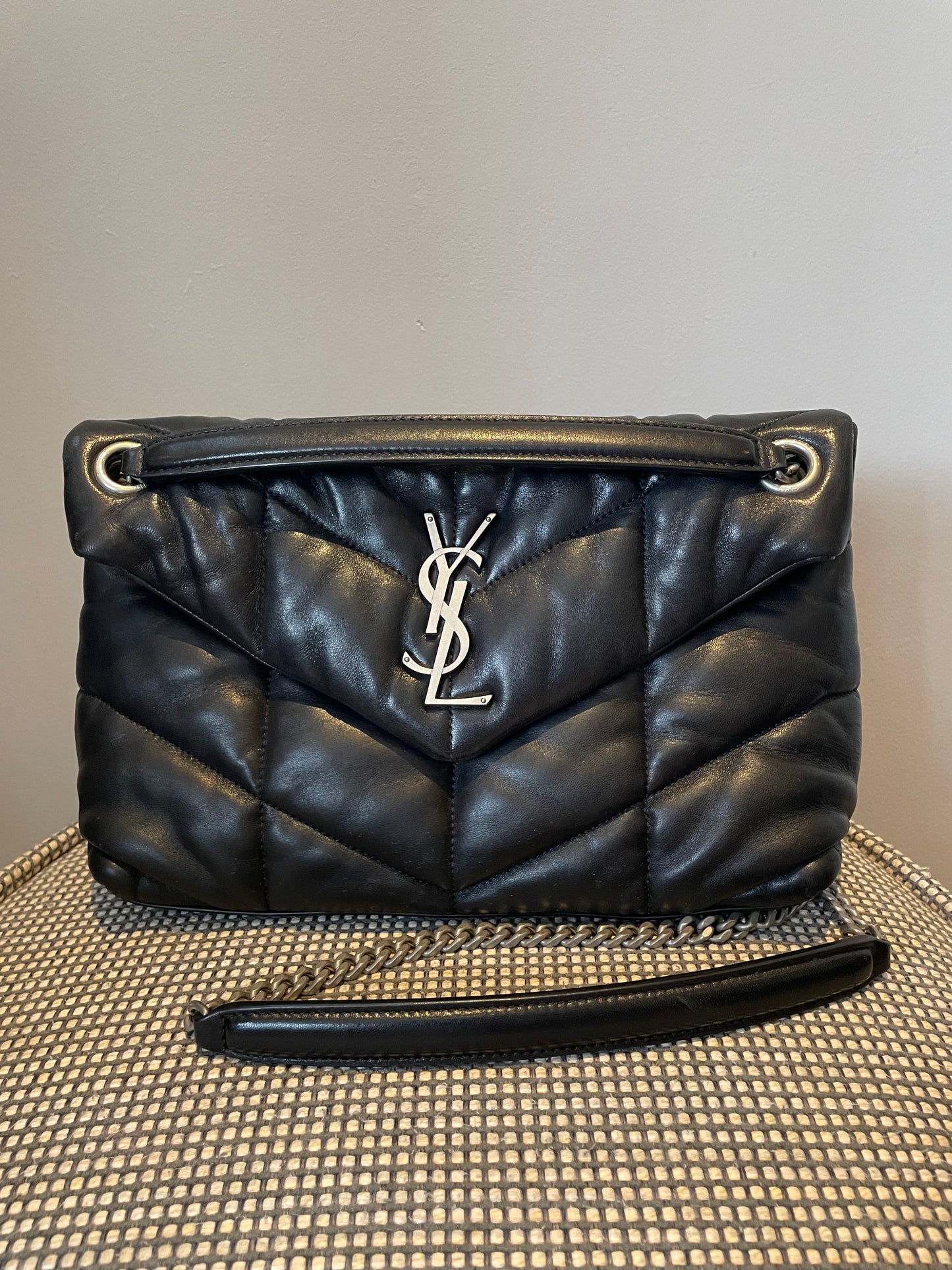 Preloved Saint Laurent Quilted LouLou Puffer Bag, Small