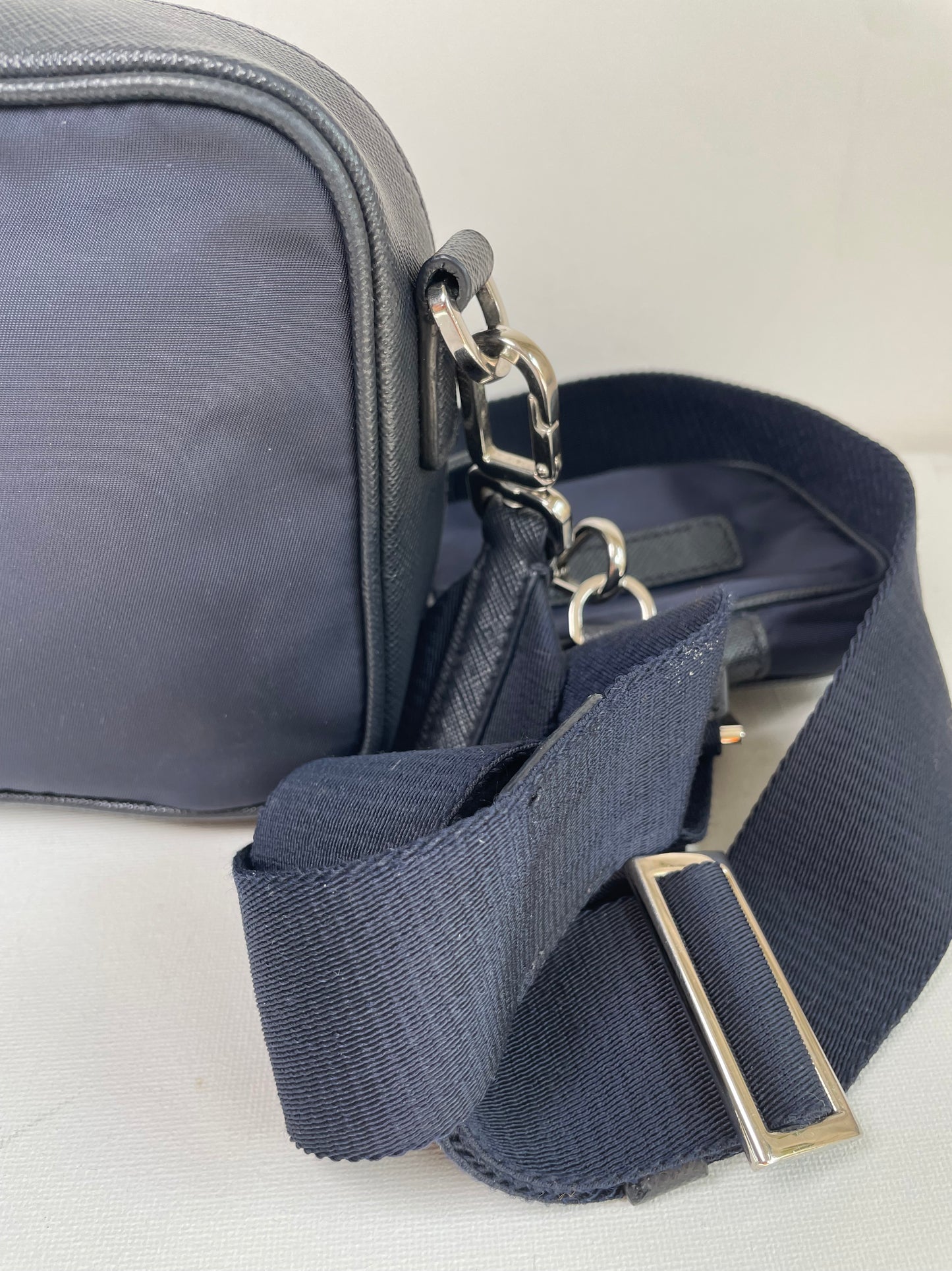 Preloved Prada Re-Nylon and Saffiano leather crossbody camera bag