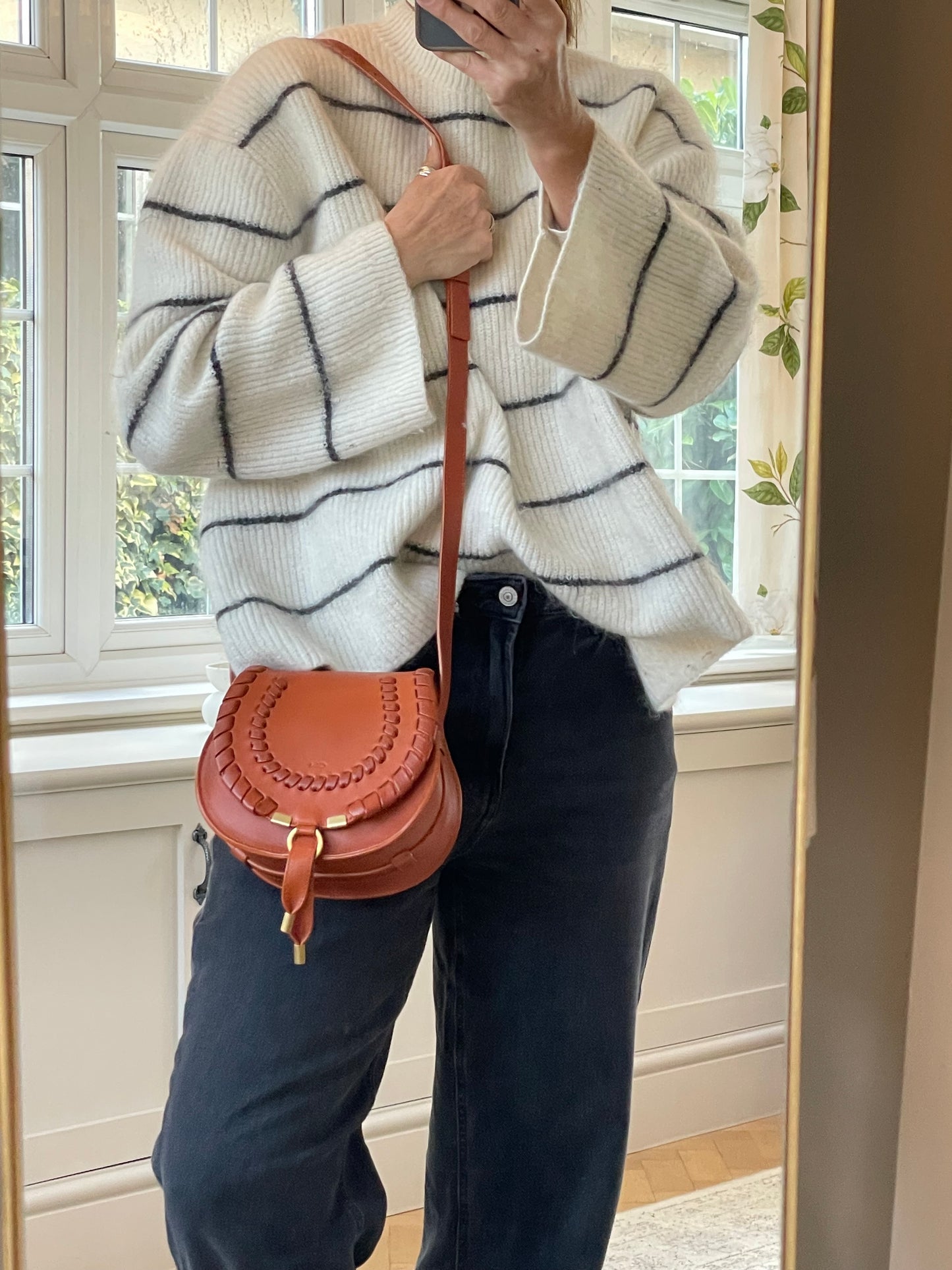 Preloved Chloe Marcie Oversized Stitched Crossbody Bag, Small