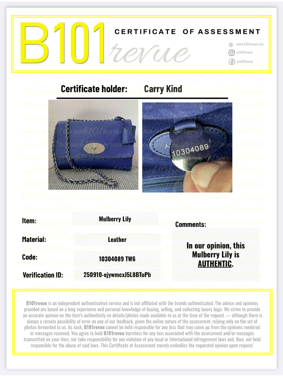 Preloved Mulberry Lily Bag, Medium