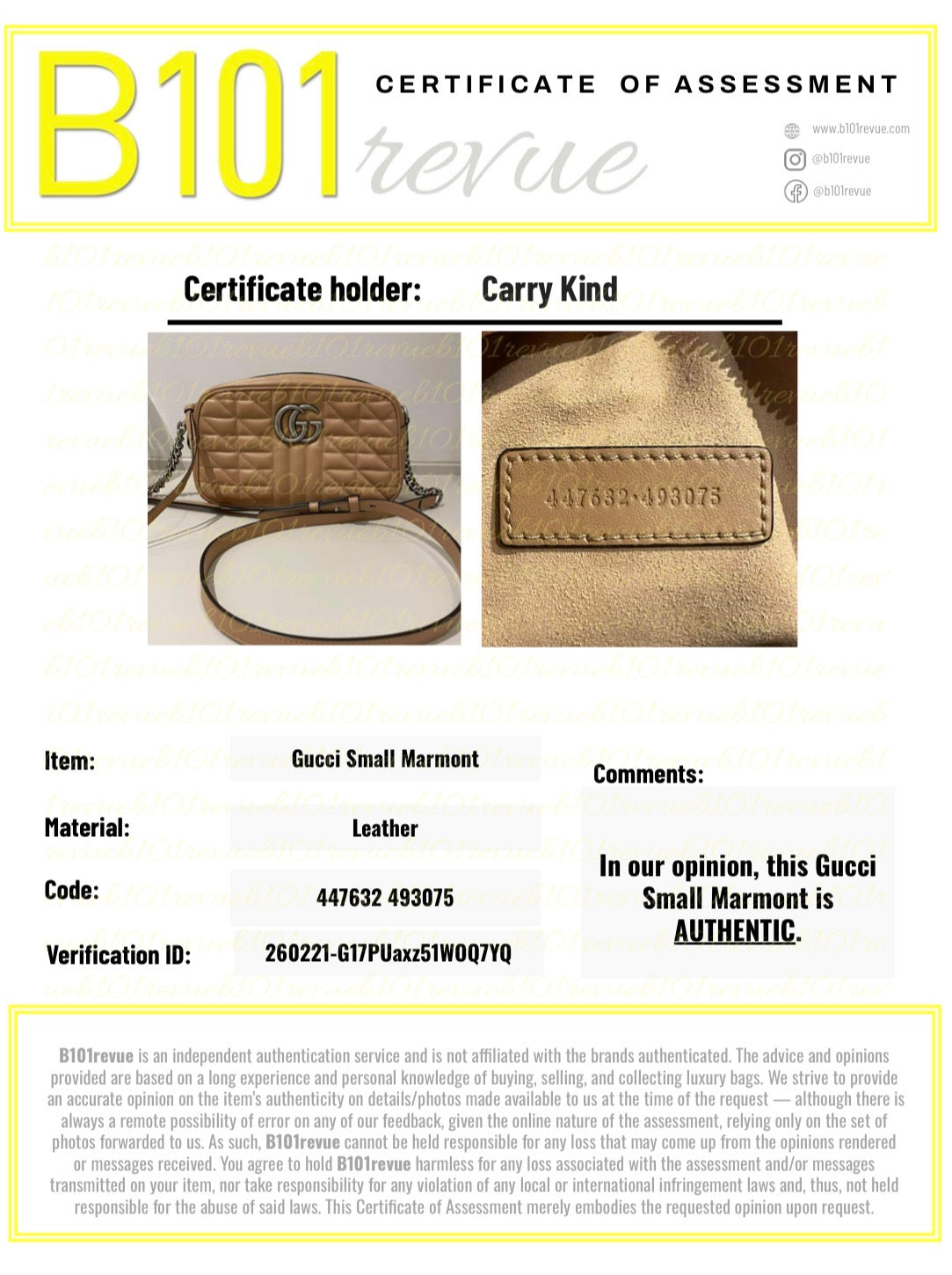 Preloved Gucci Quilted Leather Geometric Marmont Crossbody Bag, Small