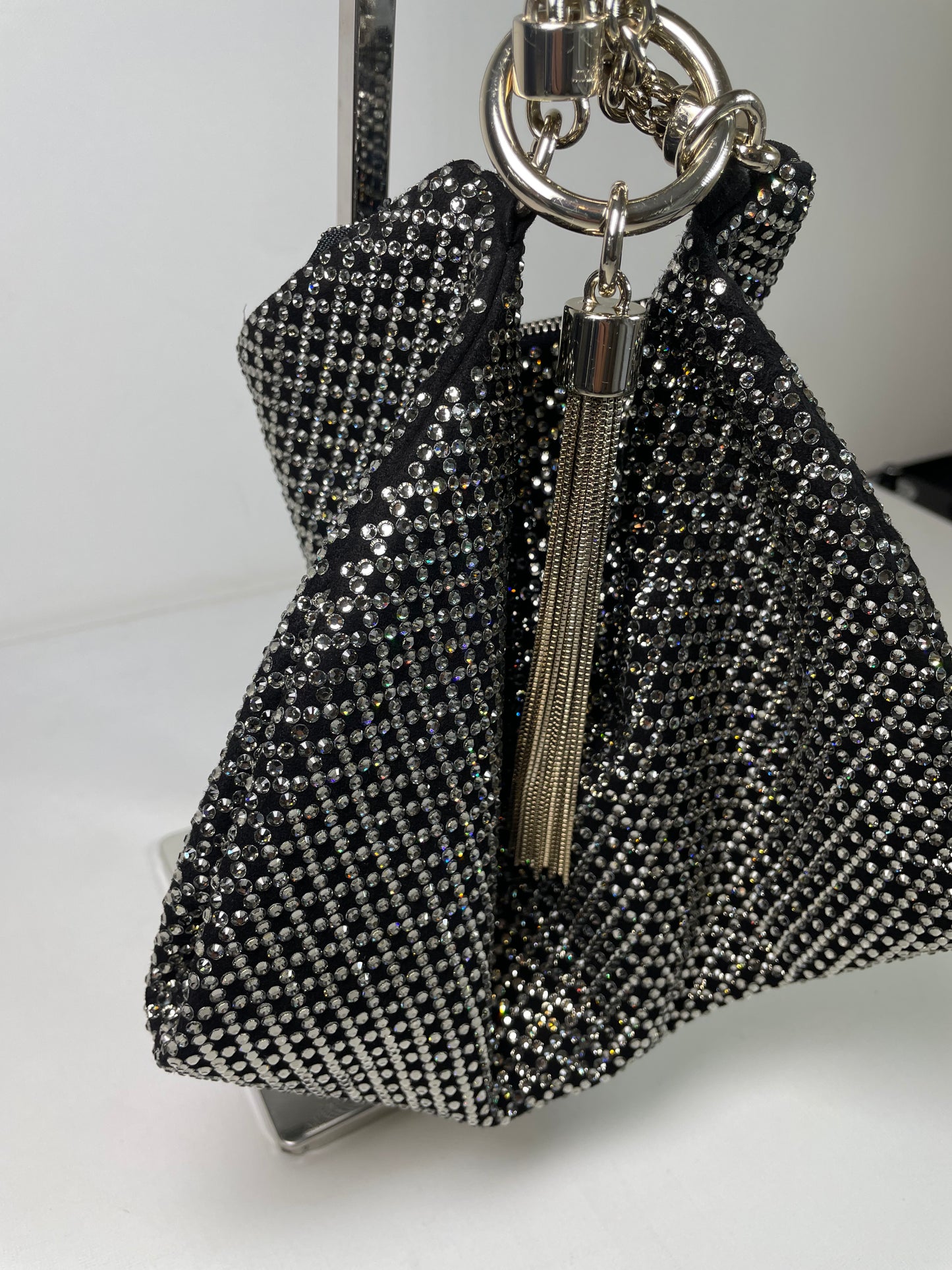 Preloved Jimmy Choo Sequin studded Crystal Tassel Callie Clutch