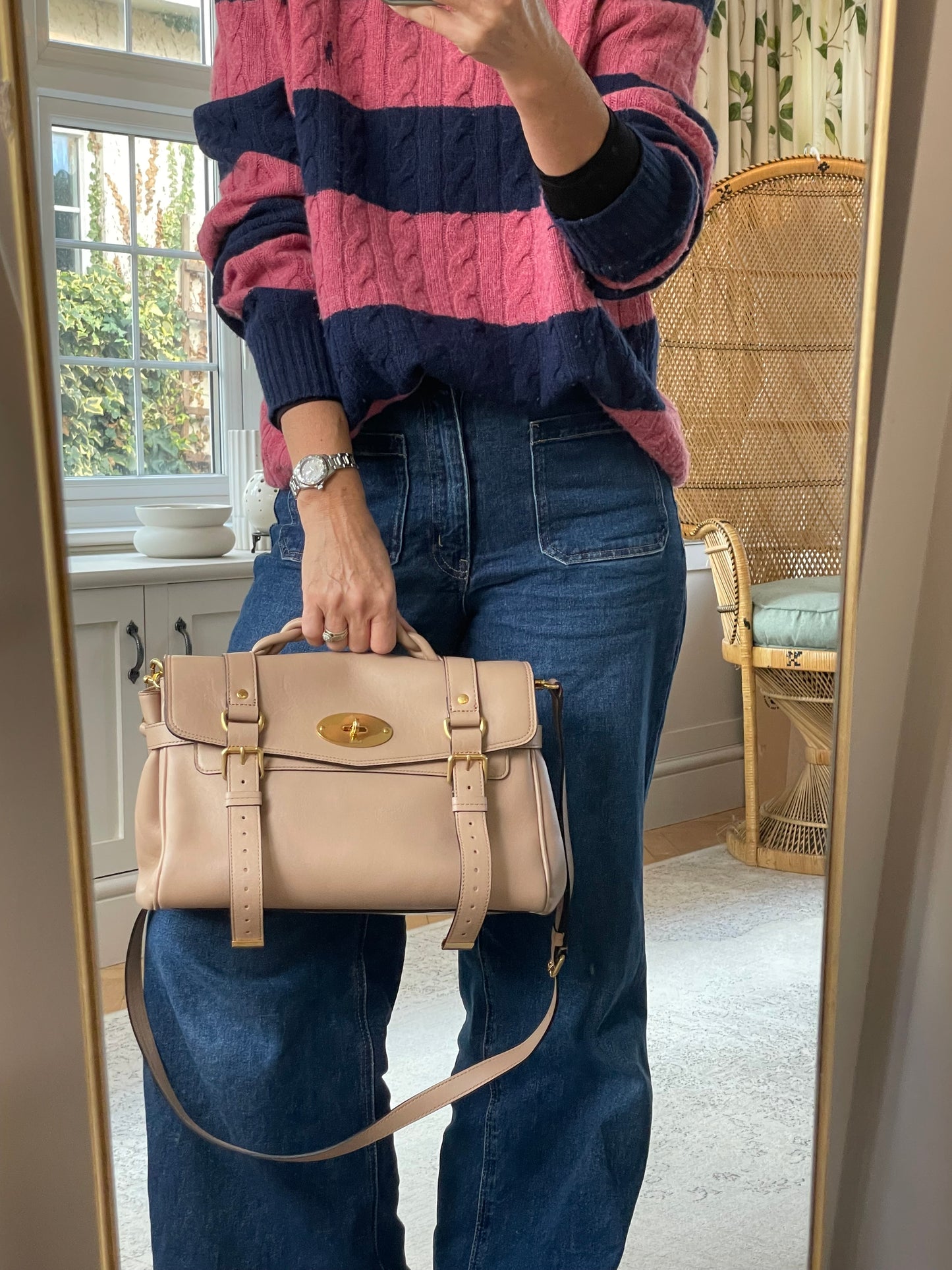 Preloved Mulberry Alexa Satchel Bag, Regular