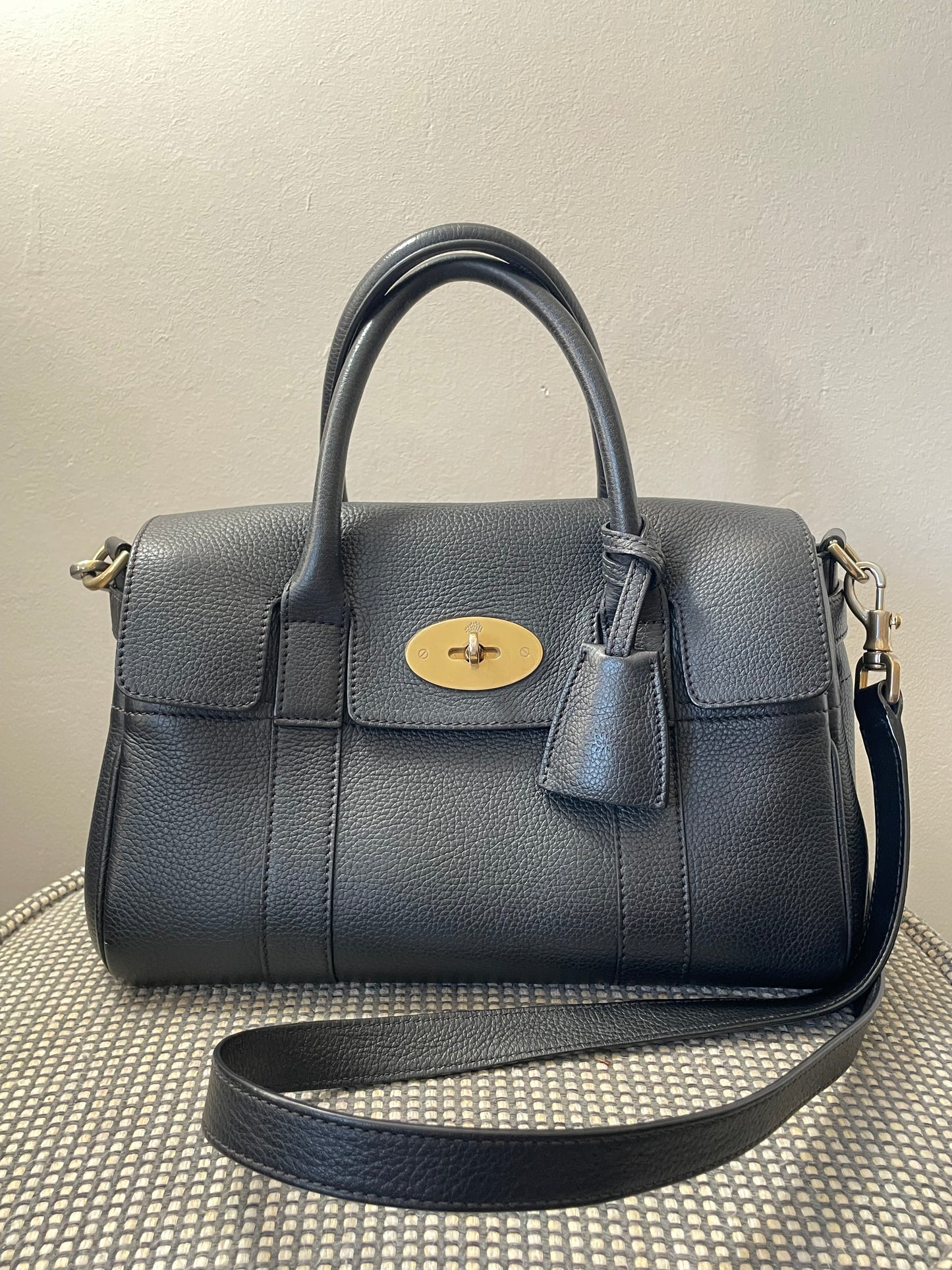 Preloved Mulberry Bayswater Satchel Bag with Long Strap, Small