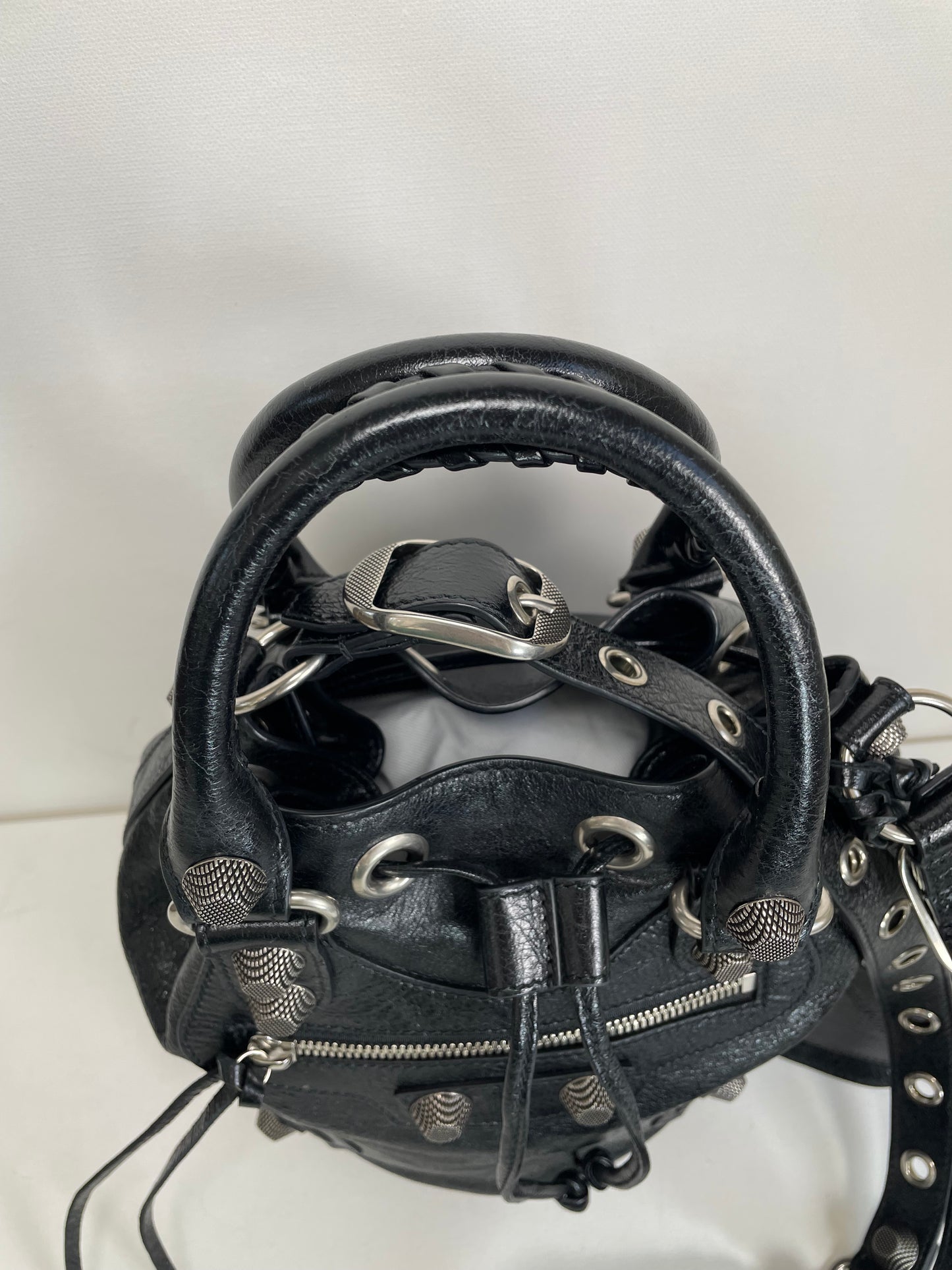 Preloved Balenciaga Agneau Arena Le Cagole Bucket Bag, Small