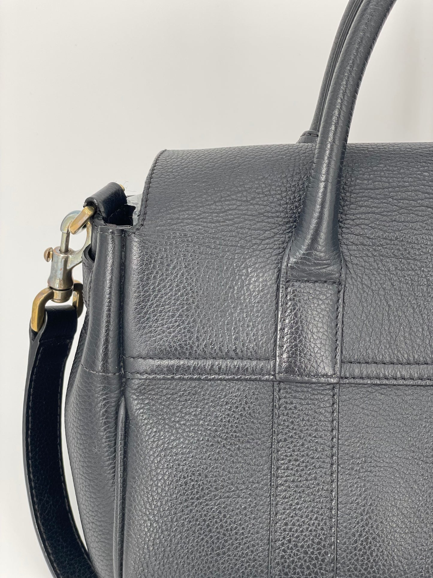 Preloved Mulberry Bayswater Satchel Bag with Long Strap, Small