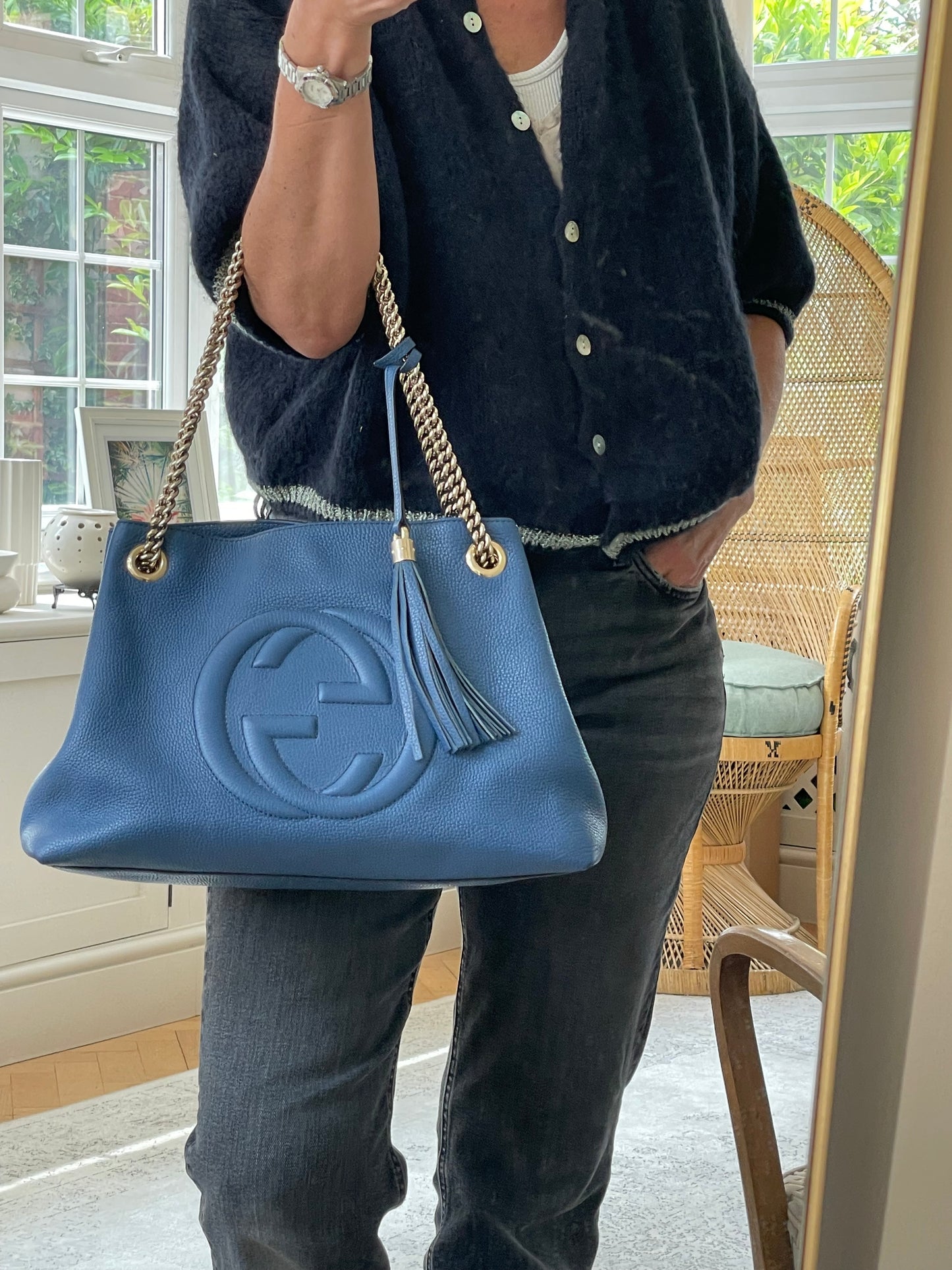 Preloved Gucci Soho Chain Shoulder Tote Bag, Medium