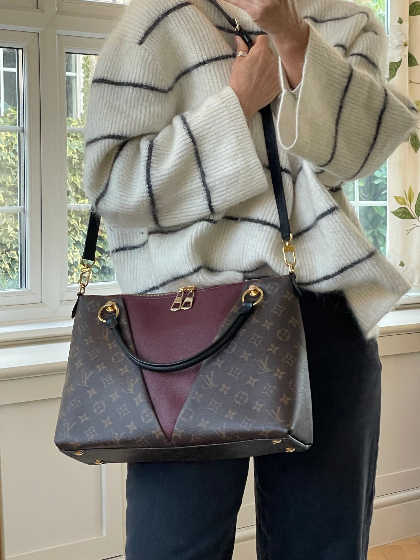 Preloved Louis Vuitton V Tote Bag with Long Strap, MM