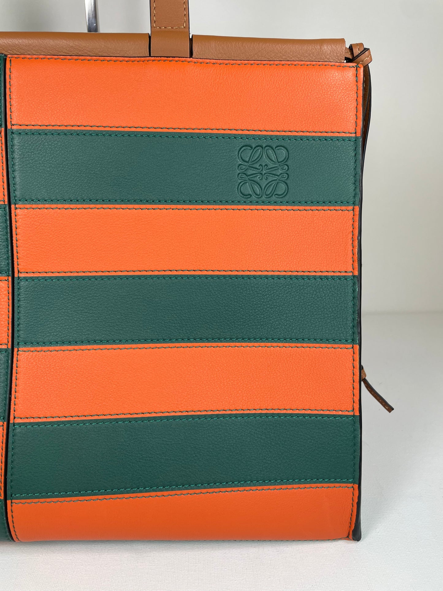 Preloved Loewe Striped Cushion Shopping Tote Bag, Large