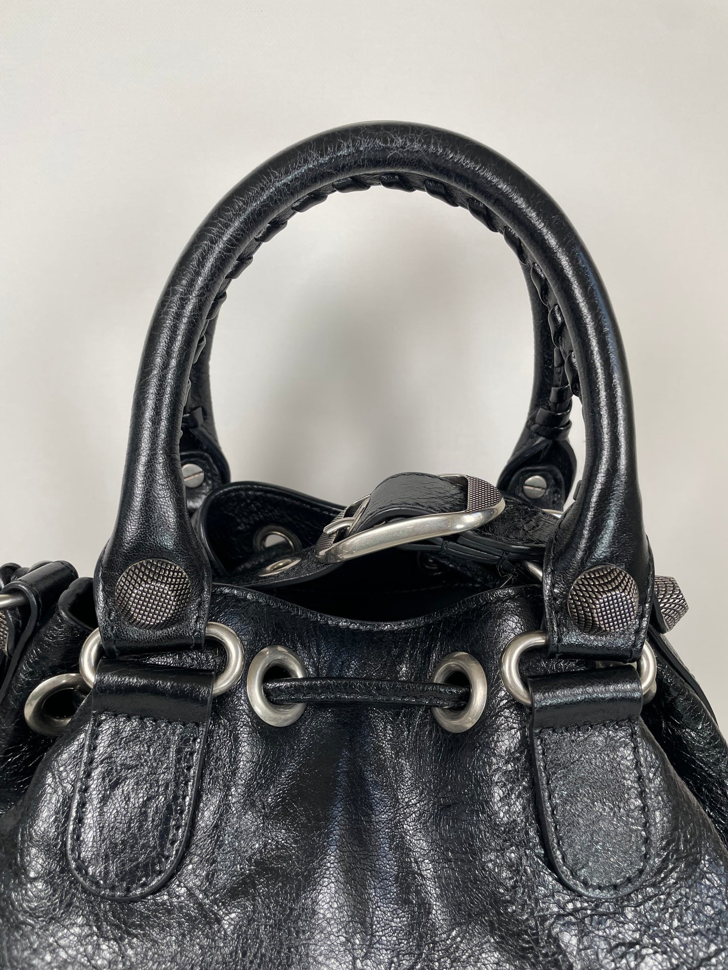 Preloved Balenciaga Agneau Arena Le Cagole Bucket Bag, Small