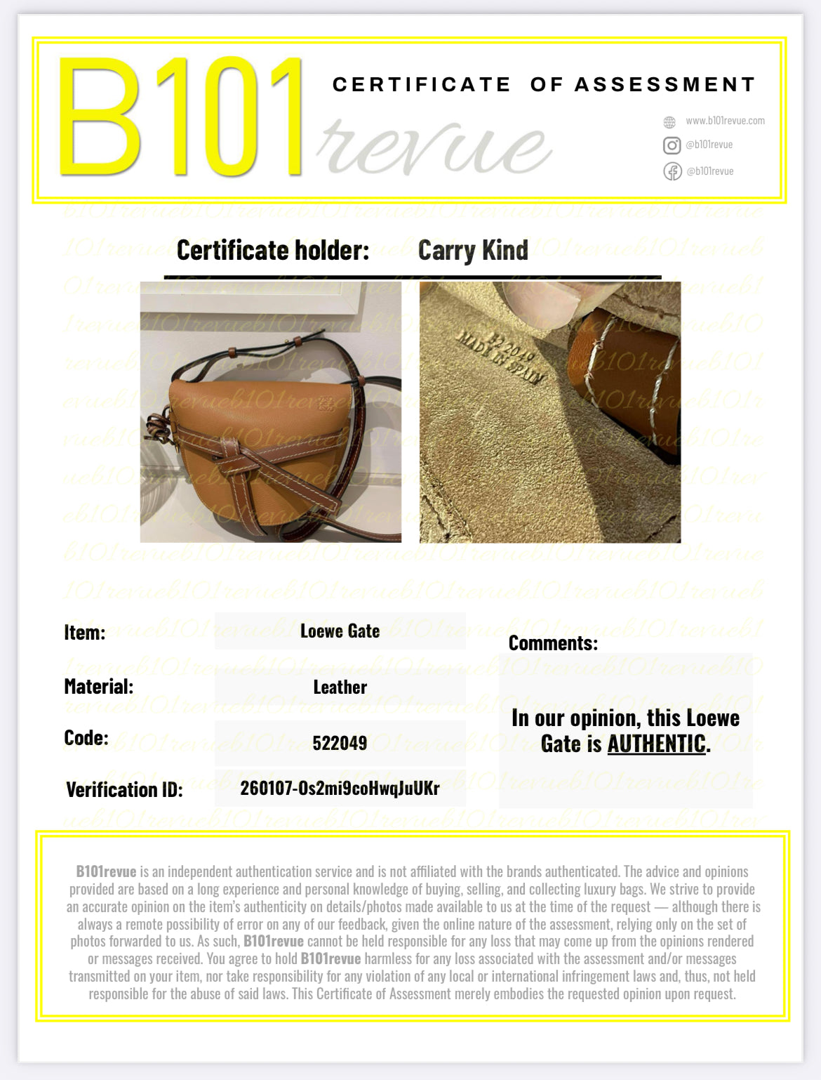 Preloved Loewe Gate Crossbody Bag, Small