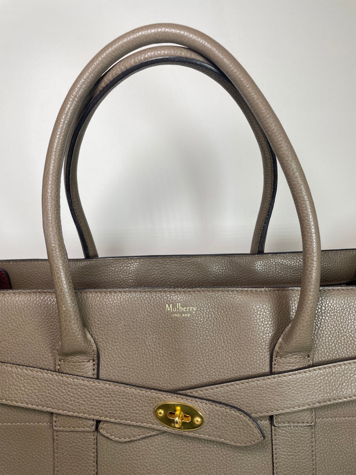 Preloved Mulberry Classic Grain Zipped Bayswater Bag, Large