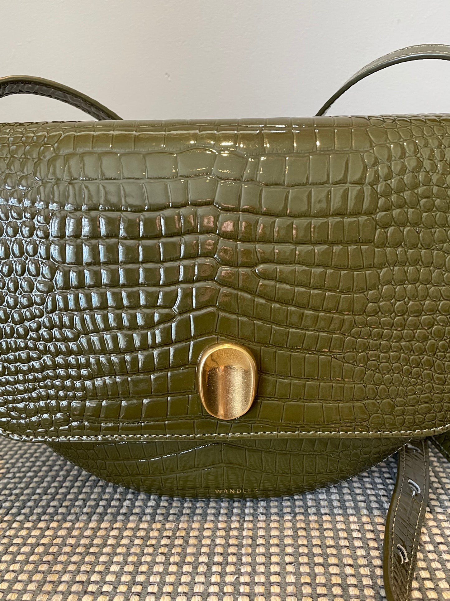 Preloved Wandler Billy Patent Moc Croc Crossbody Bag