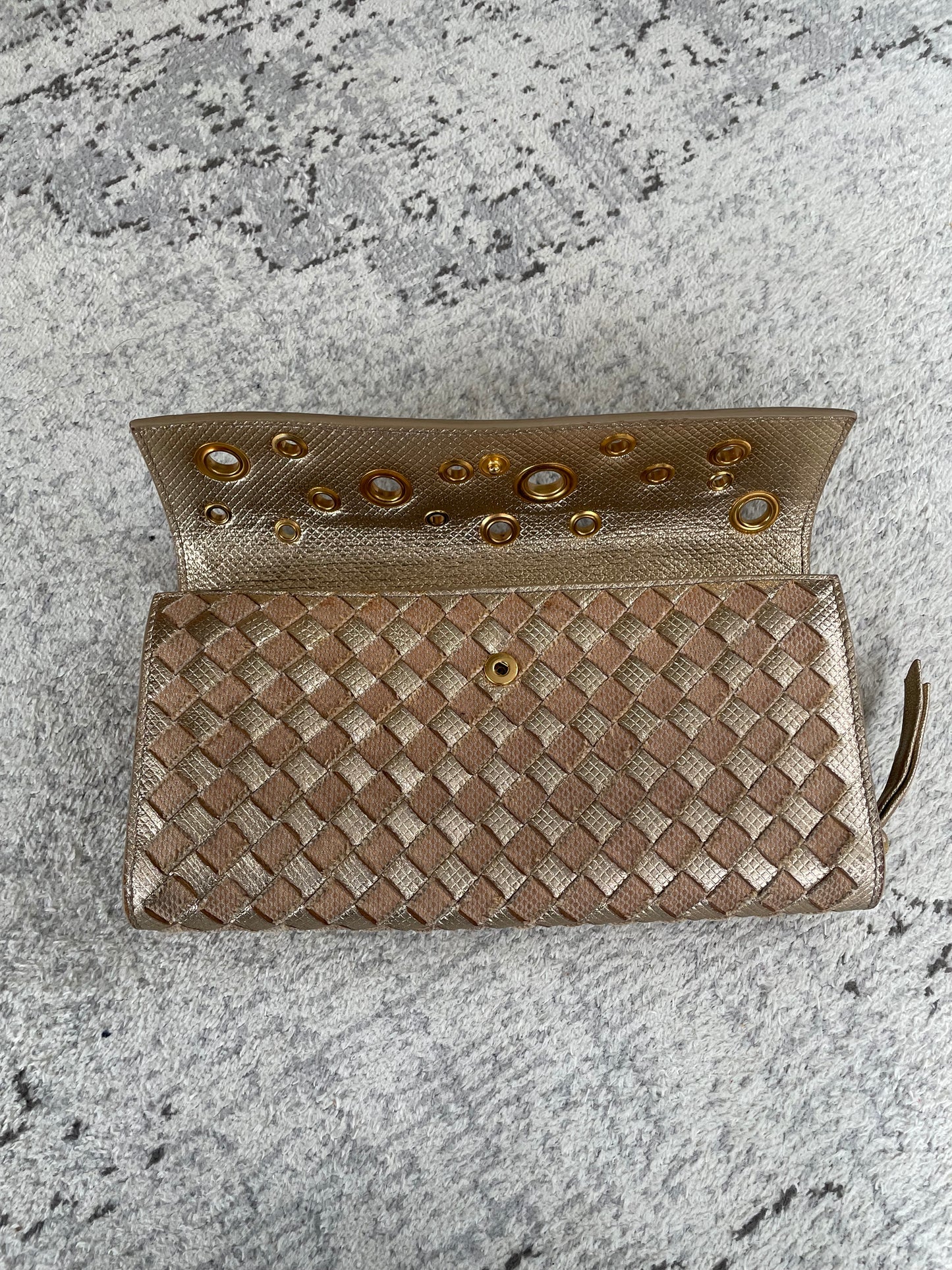 Preloved Bottega Veneta Intrecciato Grommet Continental Wallet