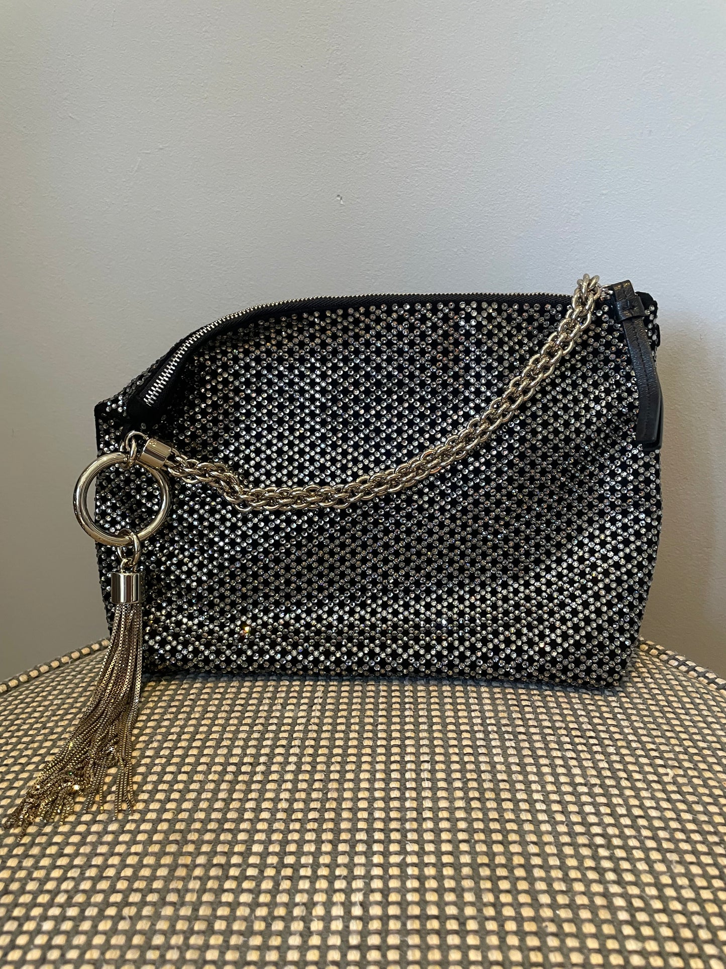 Preloved Jimmy Choo Sequin studded Crystal Tassel Callie Clutch