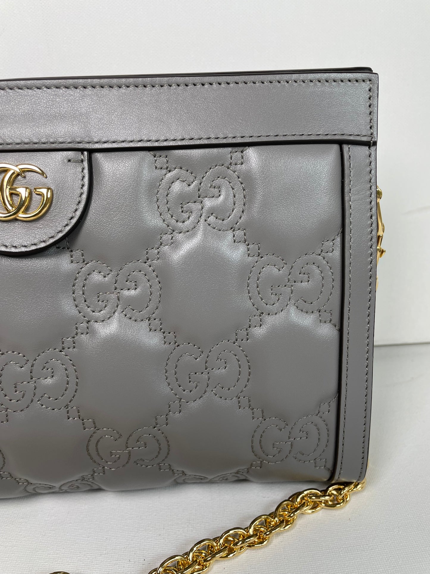 Preloved Gucci GG Matelasse Slim Chain Shoulder Bag, Small